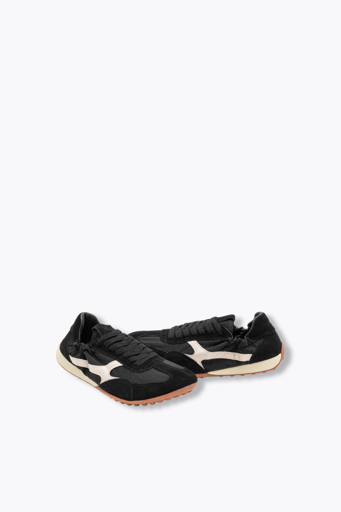 Baskets en cuir et toile Femme
