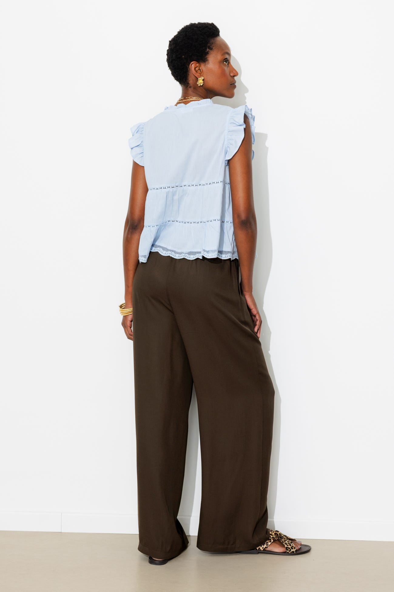 Pantalon large ceinturé Femme