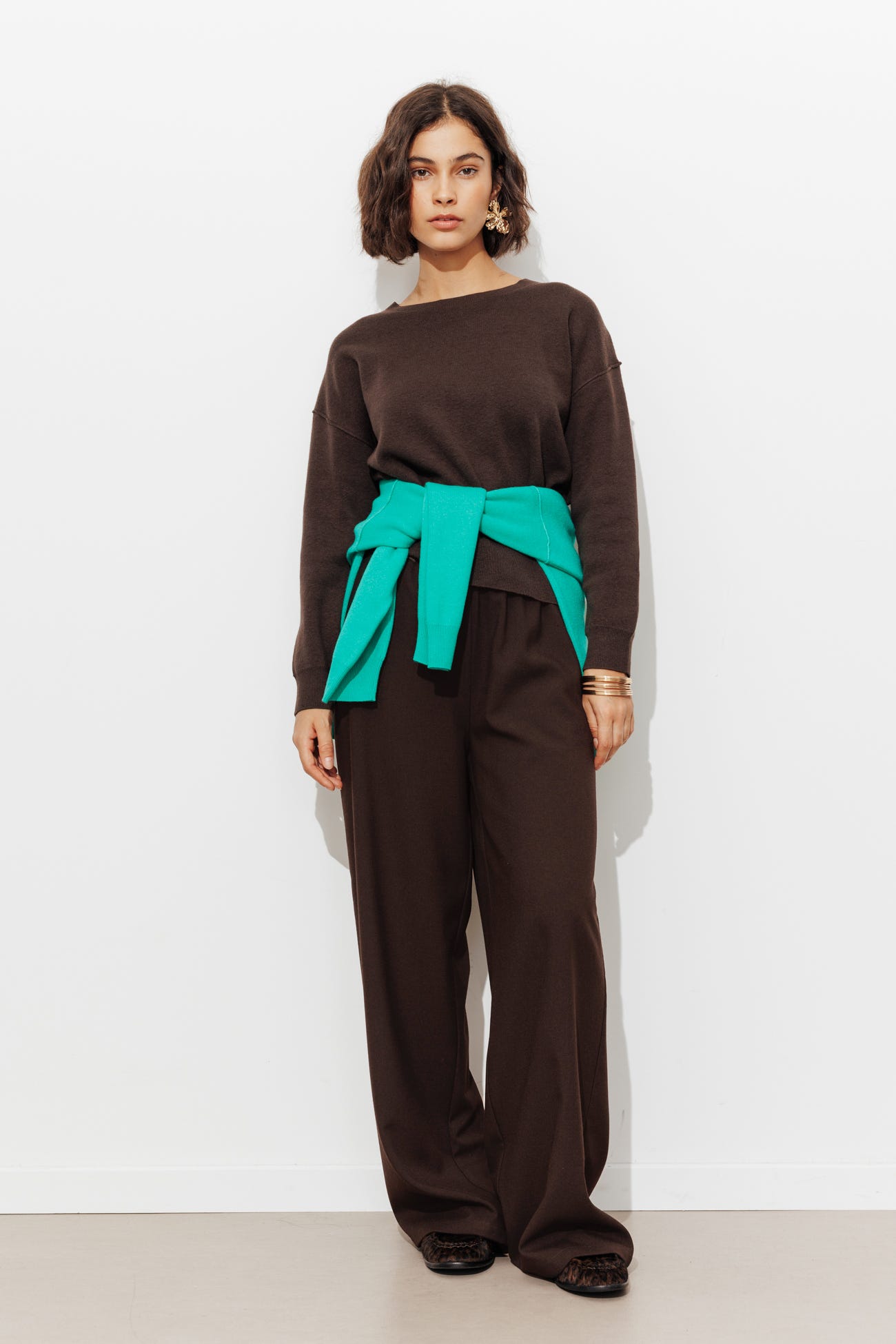 Pantalon large uni Femme