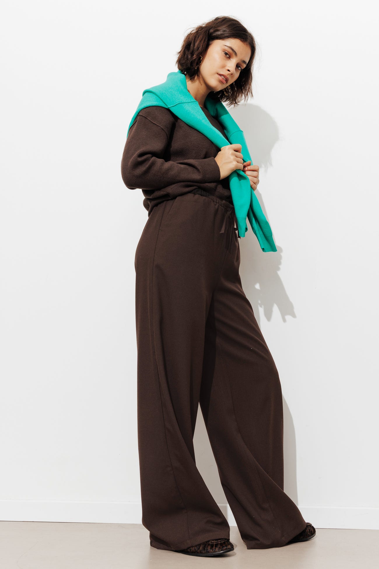 Pantalon large uni Femme