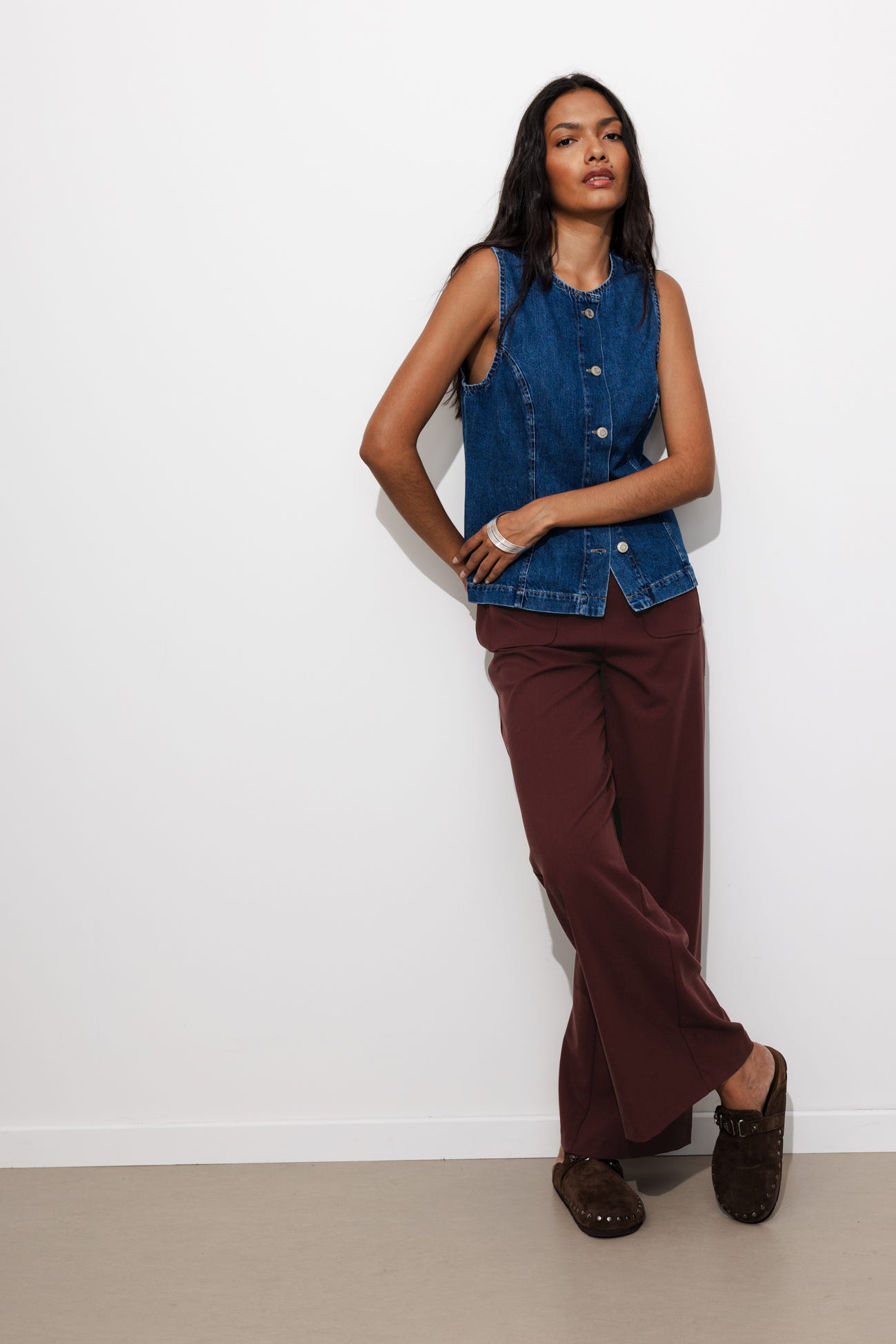 Pantalón ancho de tiro alto