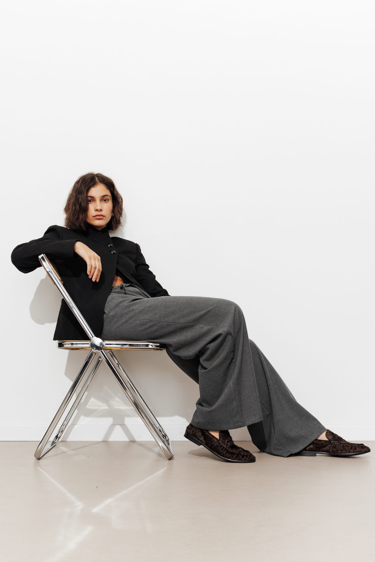 Pantalon large uni Femme