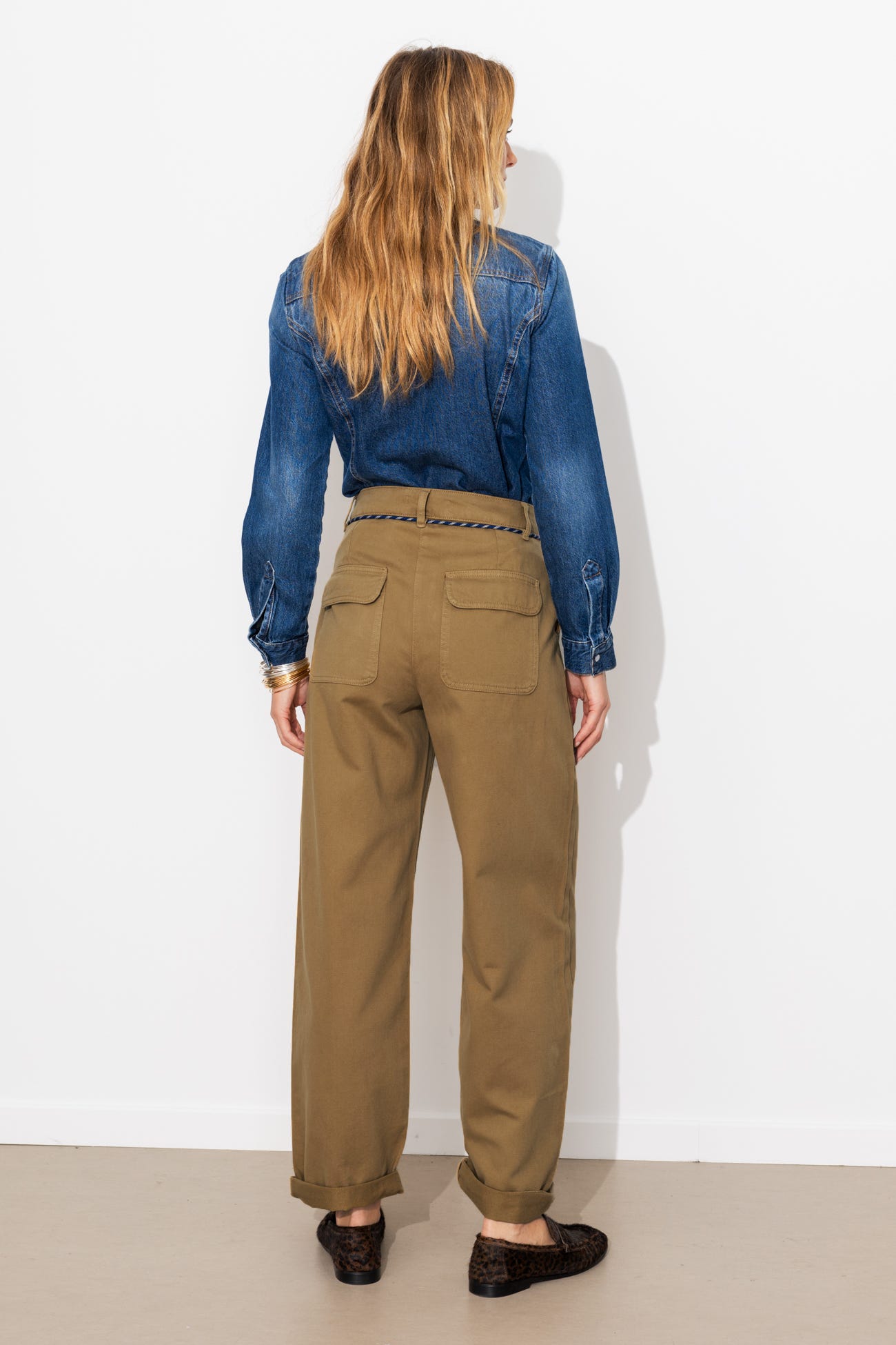 Pantalon chino taille haute