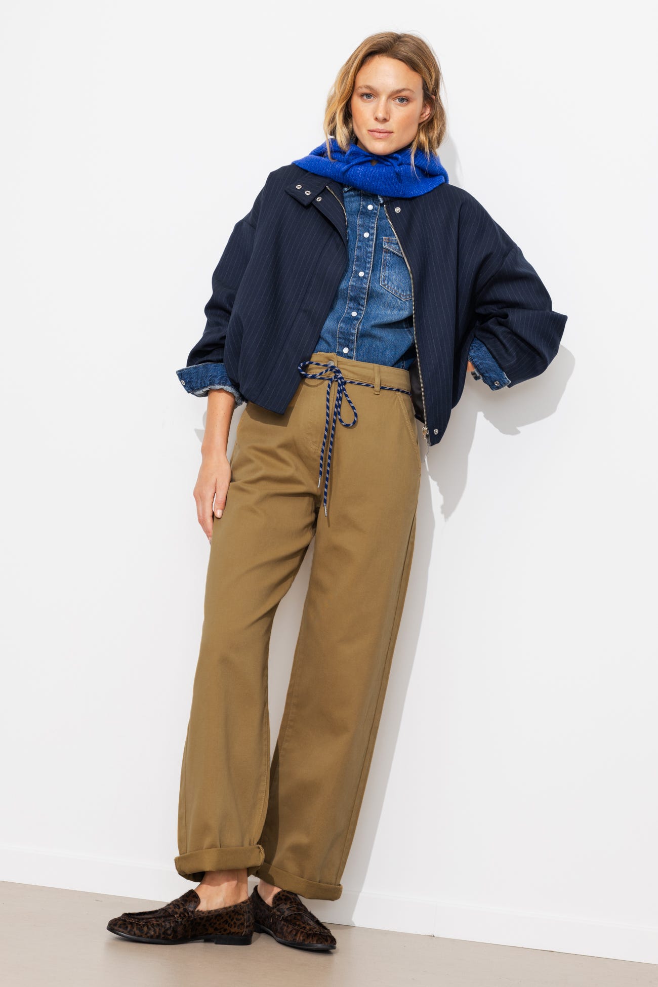 Pantalon chino taille haute
