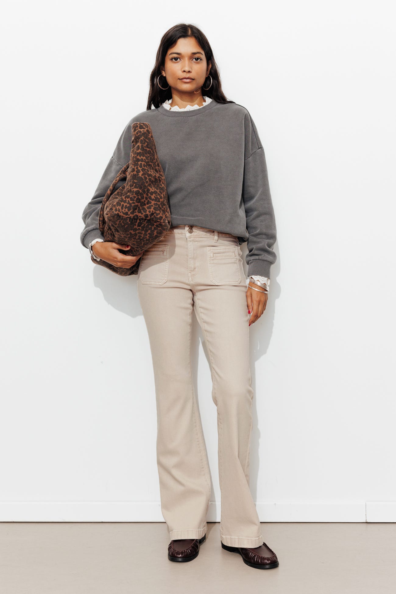 EUGENE pantalon bootcut toile