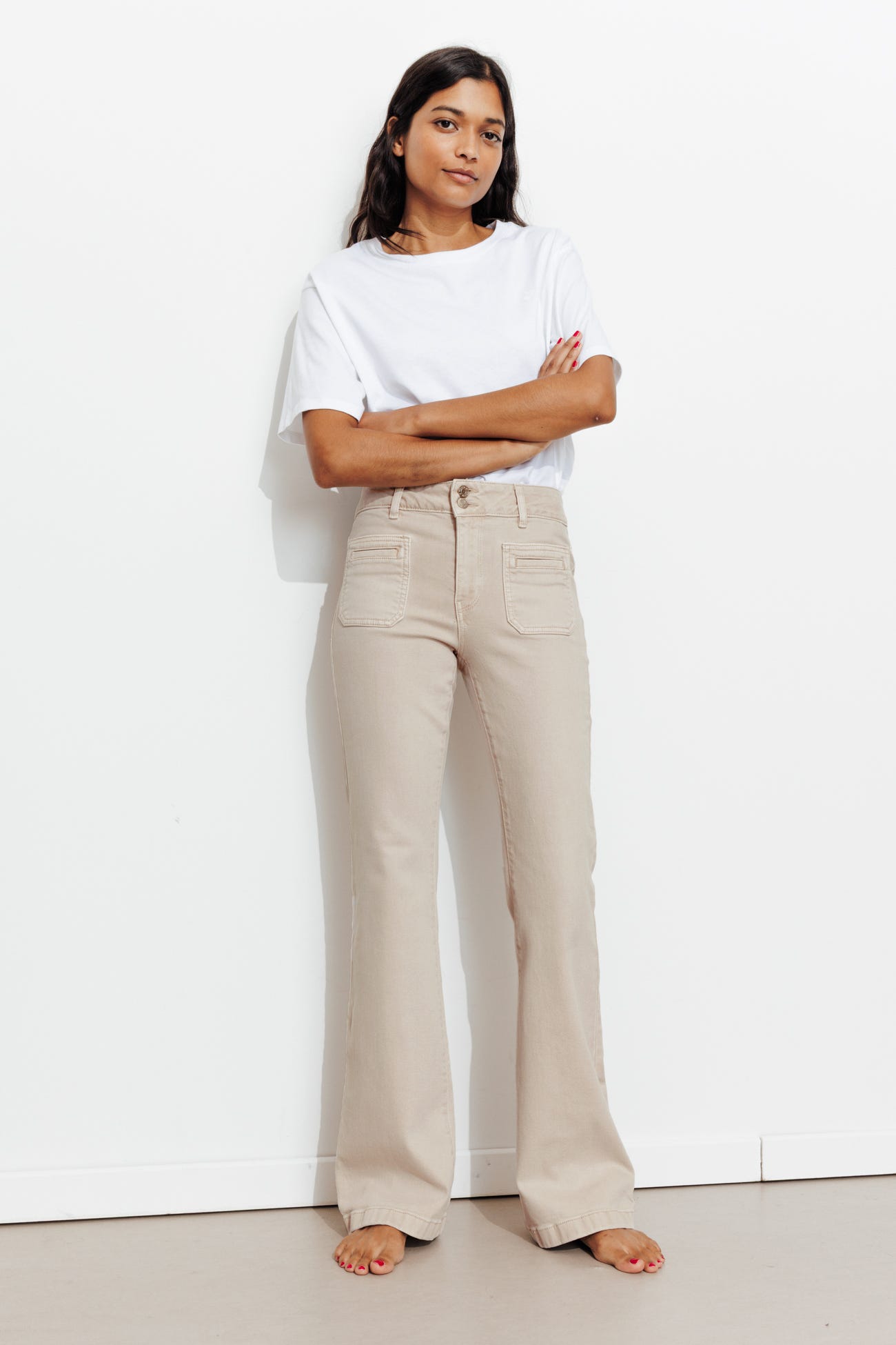 EUGENE pantalon bootcut toile