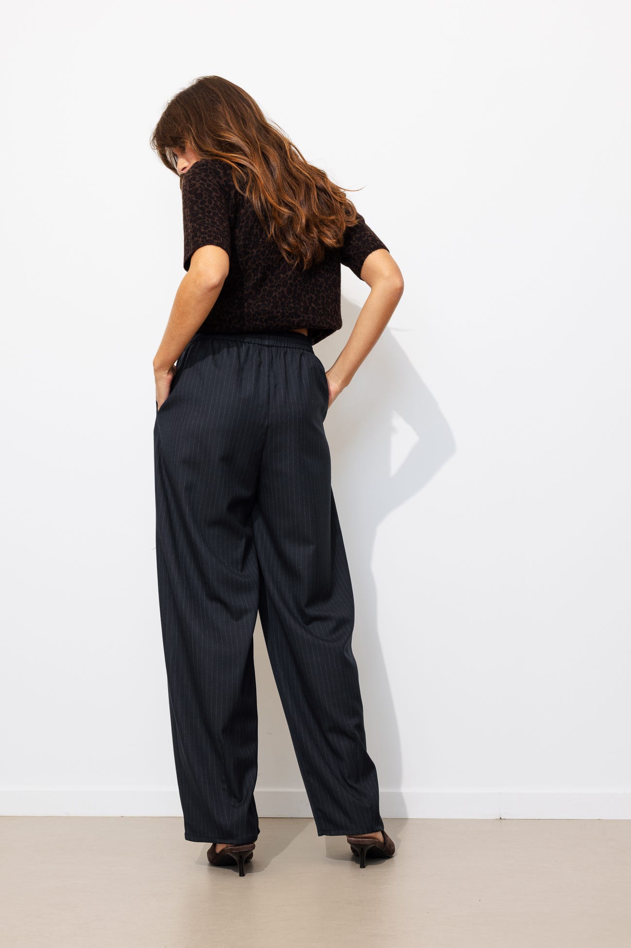 Pantalón globo de rayas