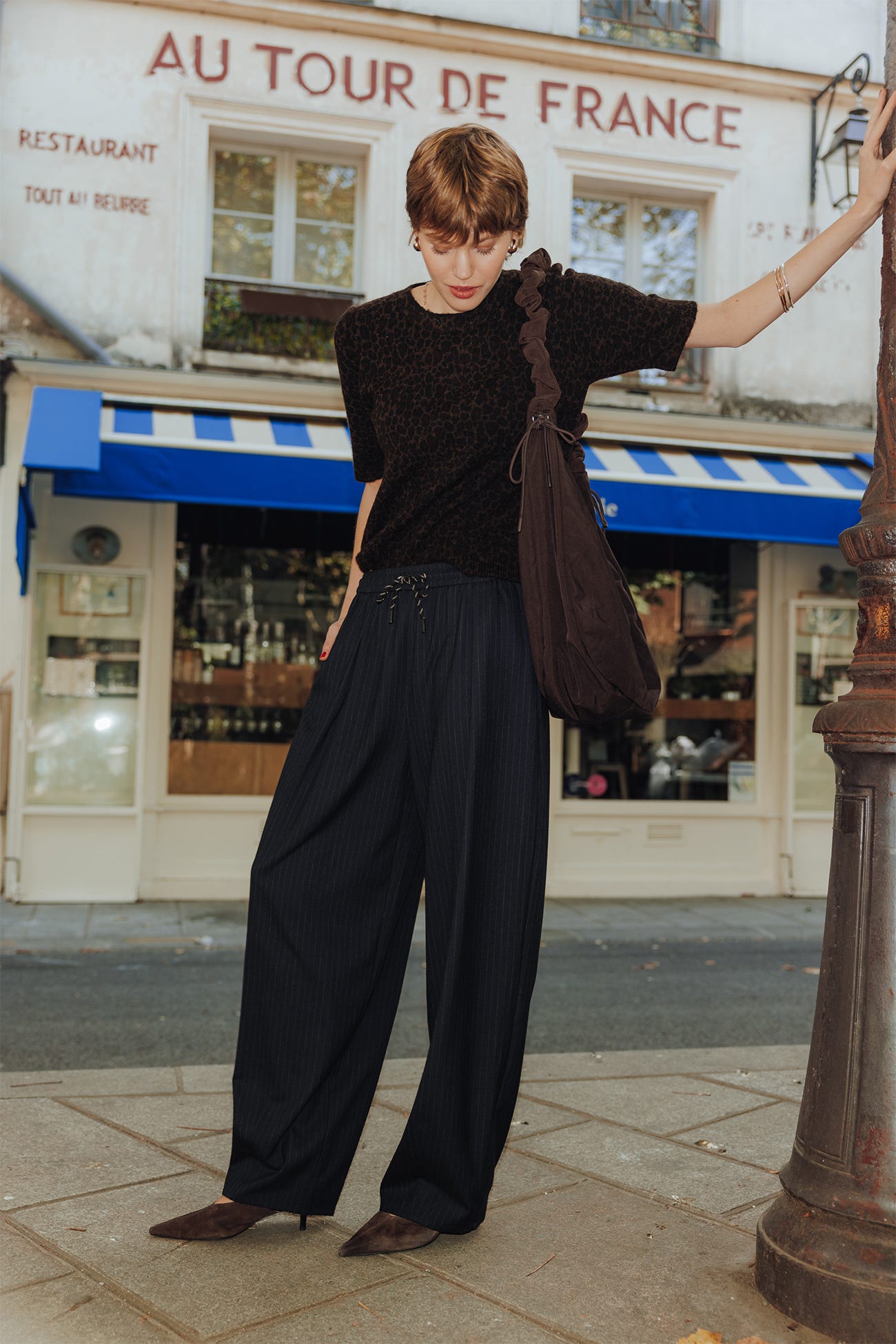 Striped balloon trousers 