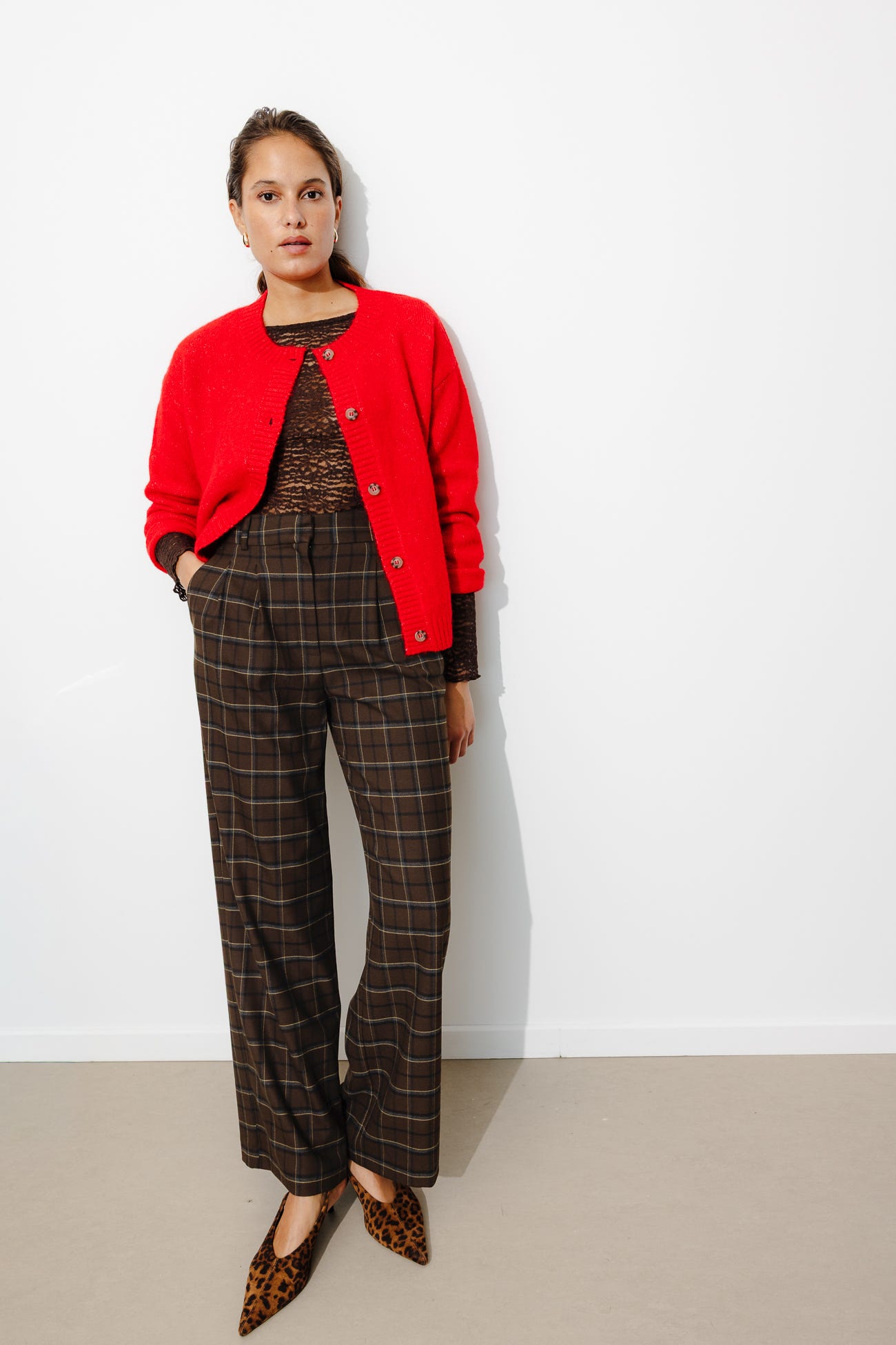 BILLY pantalon large carreaux
