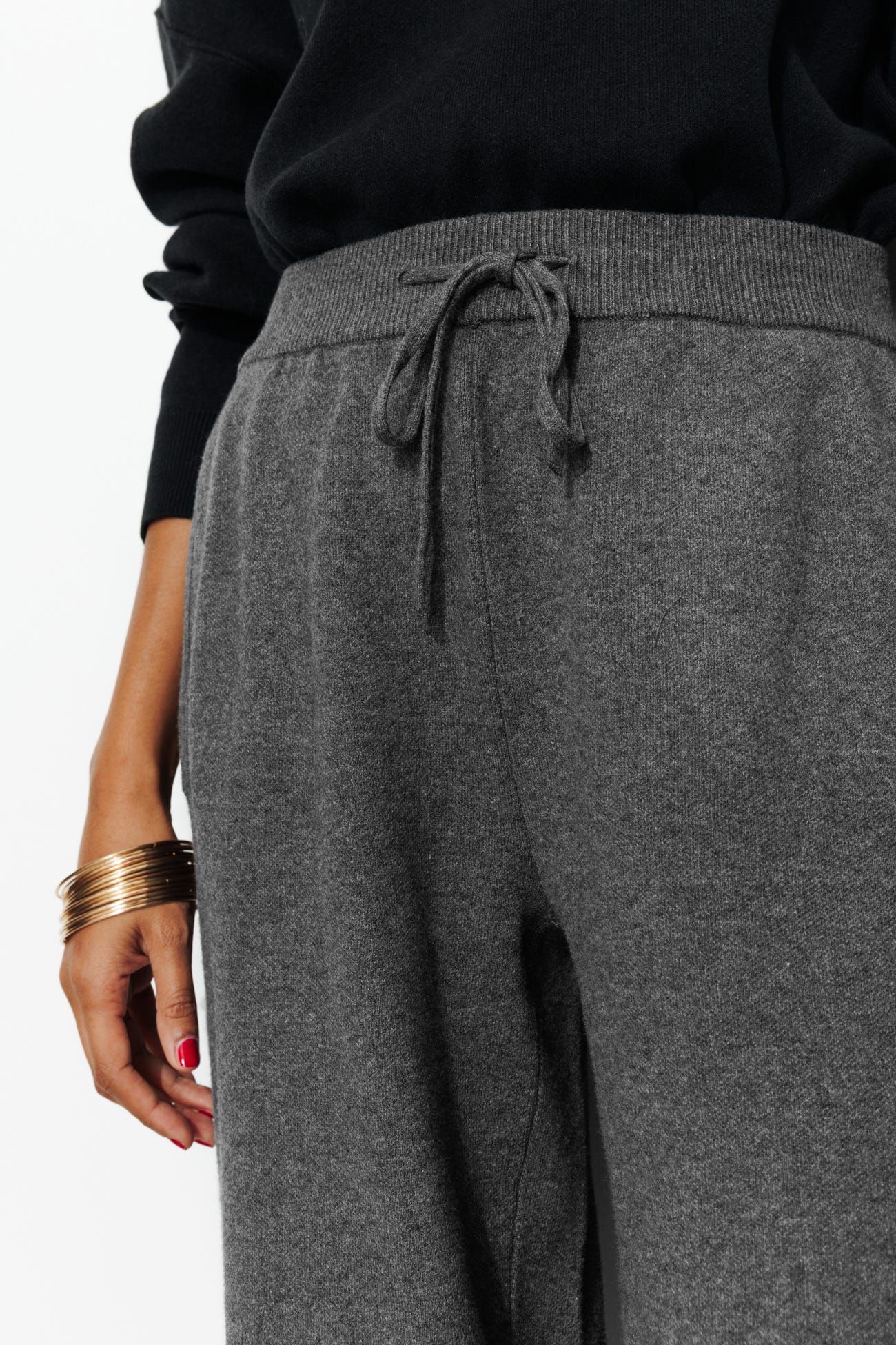 Balloon-shape knit trousers