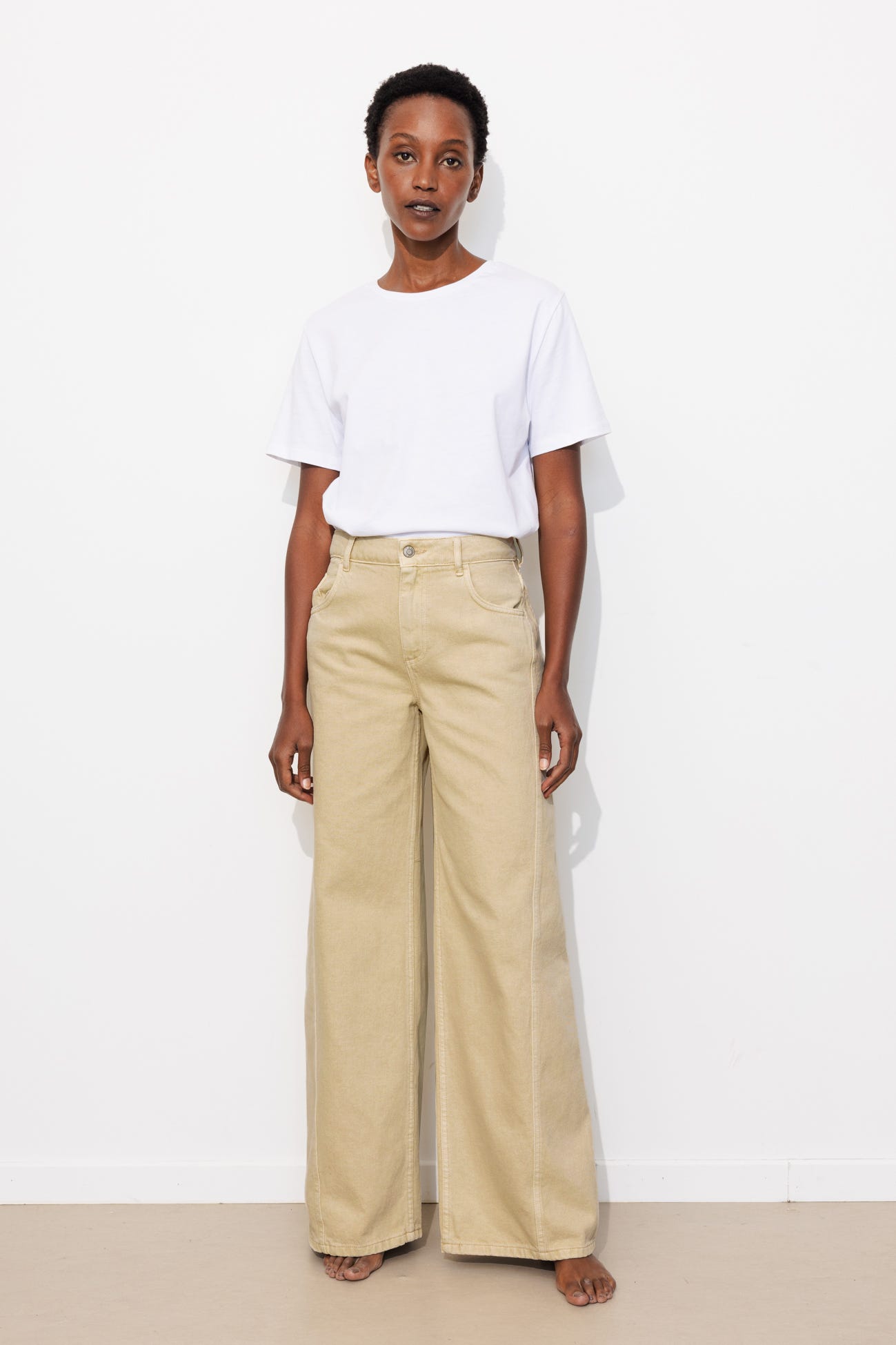 Pantalon large en toile sergé