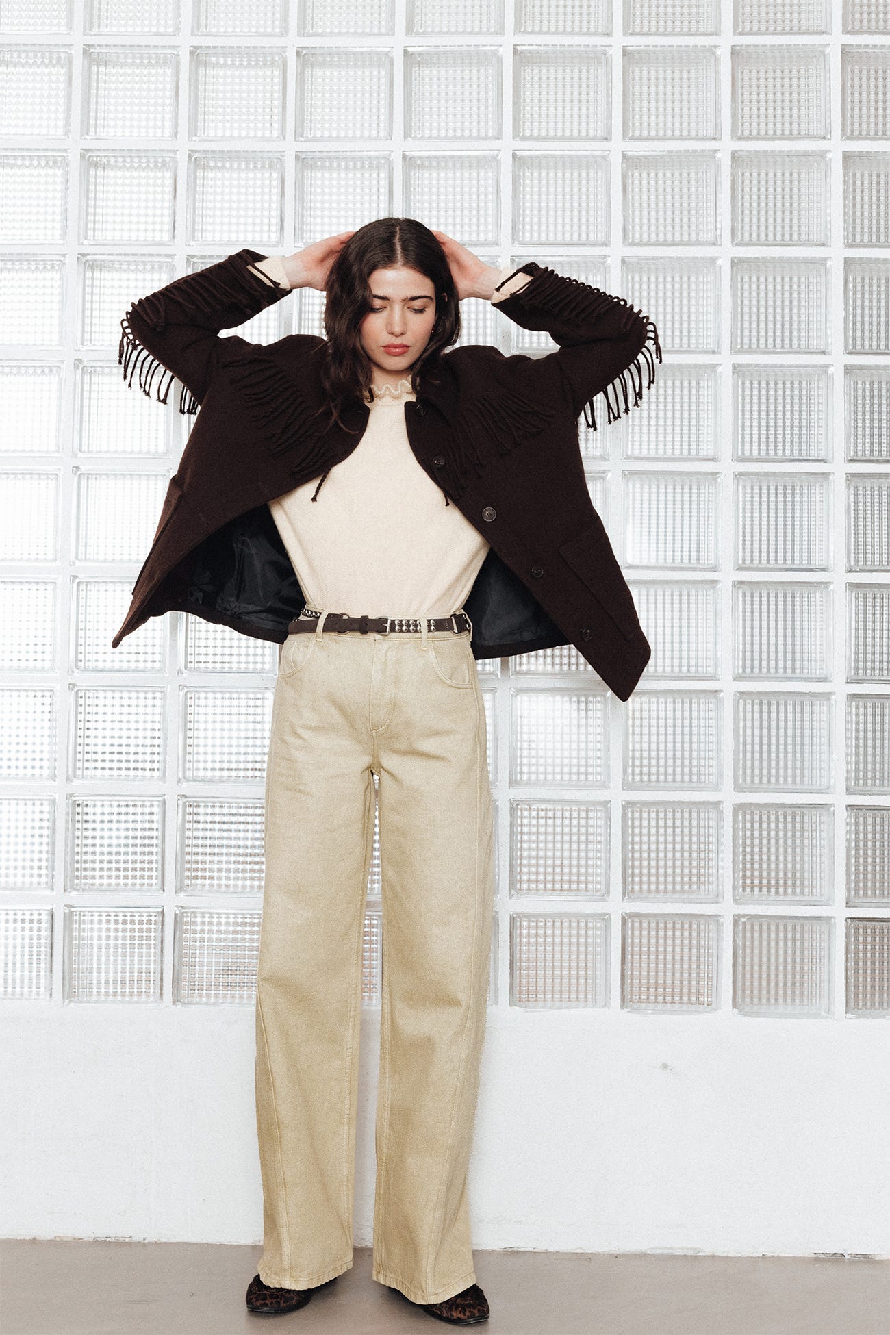 Pantalon large en toile sergé