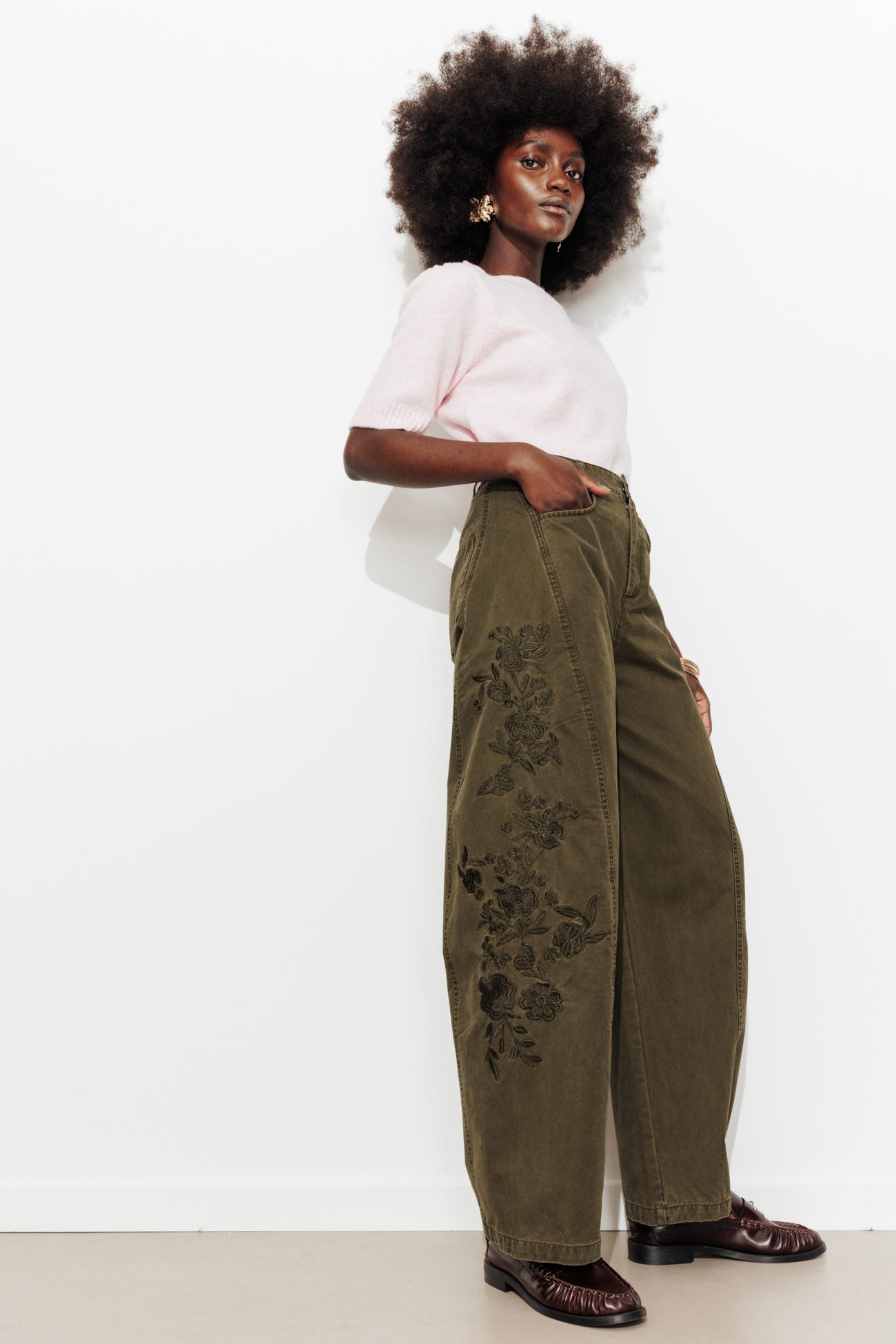 Pantalon barrel Femme