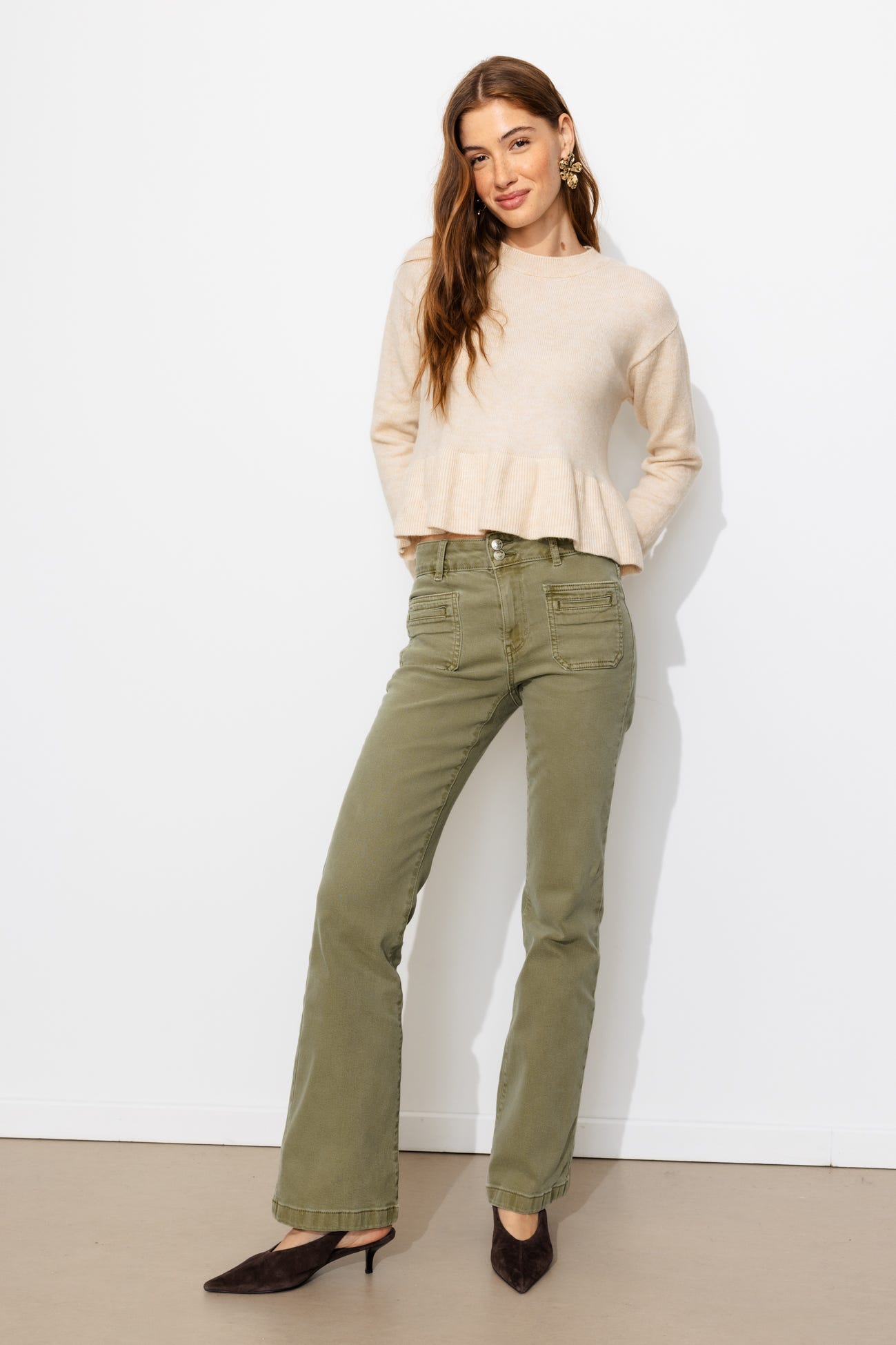 EUGENE pantalon bootcut toile