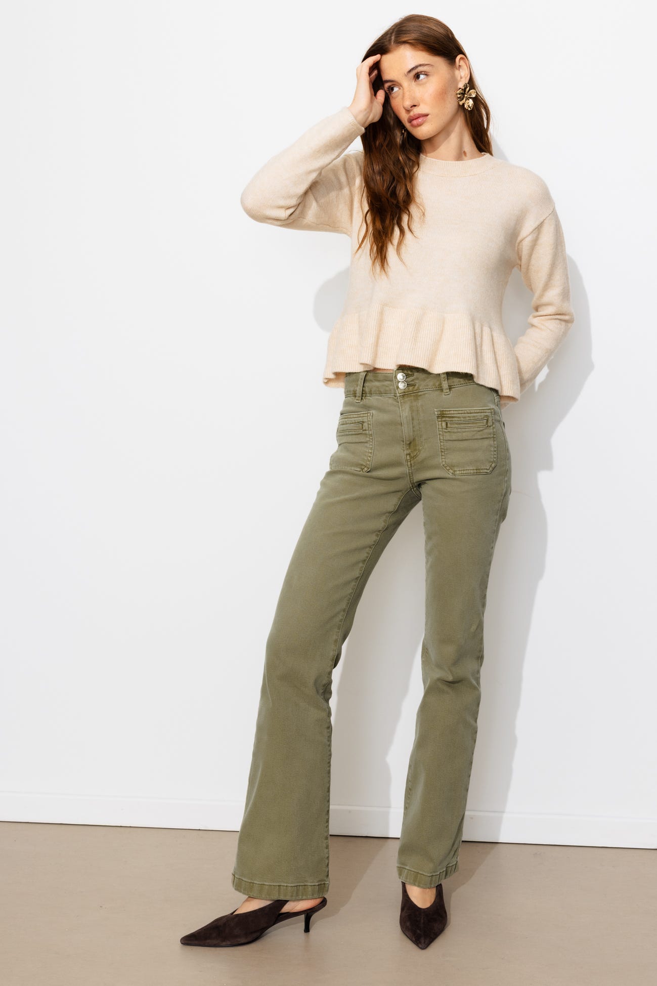 EUGENE pantalon bootcut toile