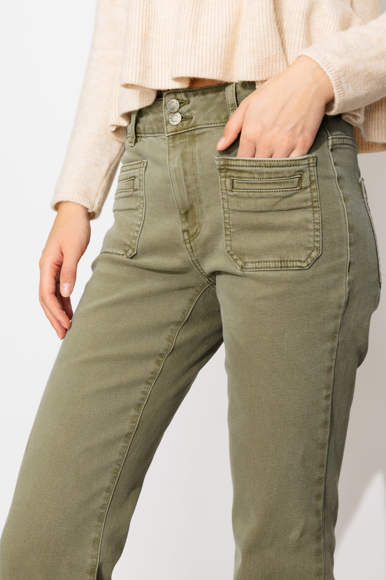 EUGENE pantalon bootcut toile