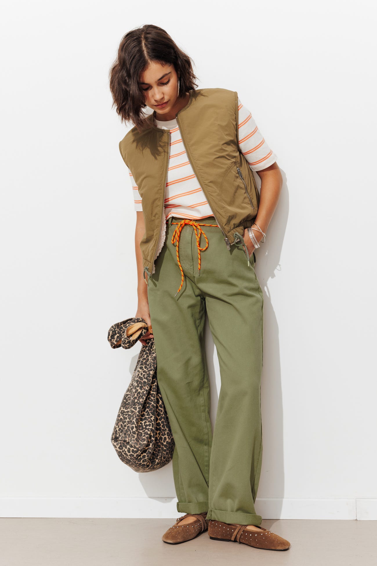 Pantalon chino taille haute