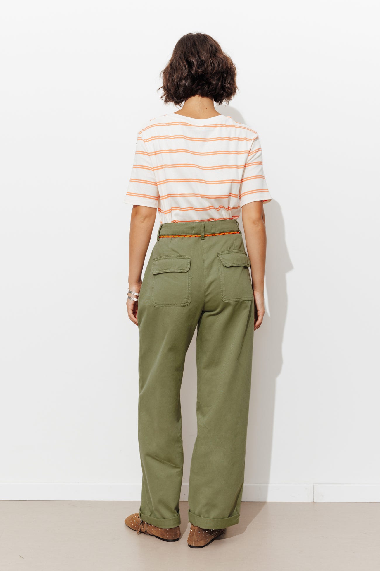 Pantalon chino taille haute