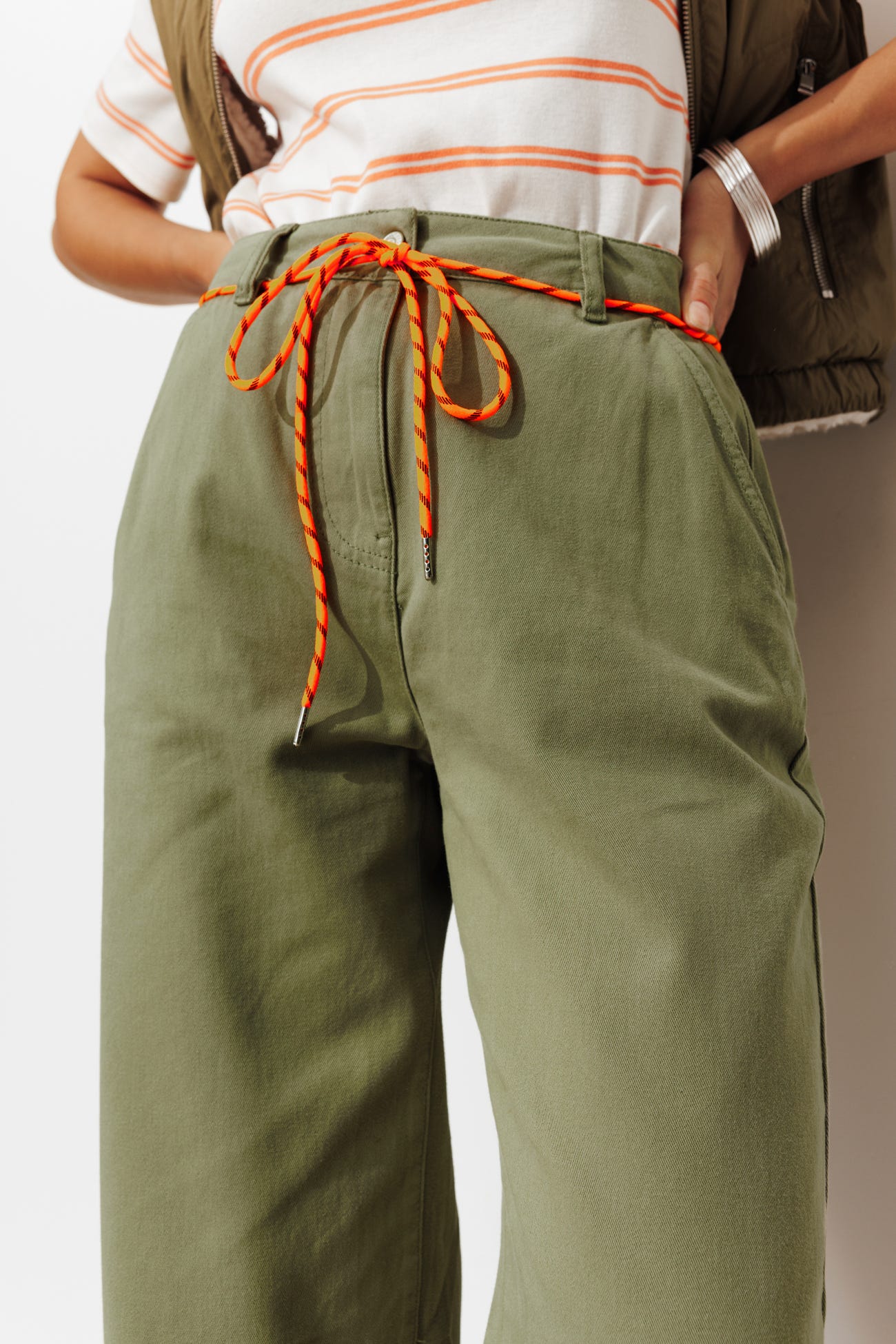 Pantalon chino taille haute