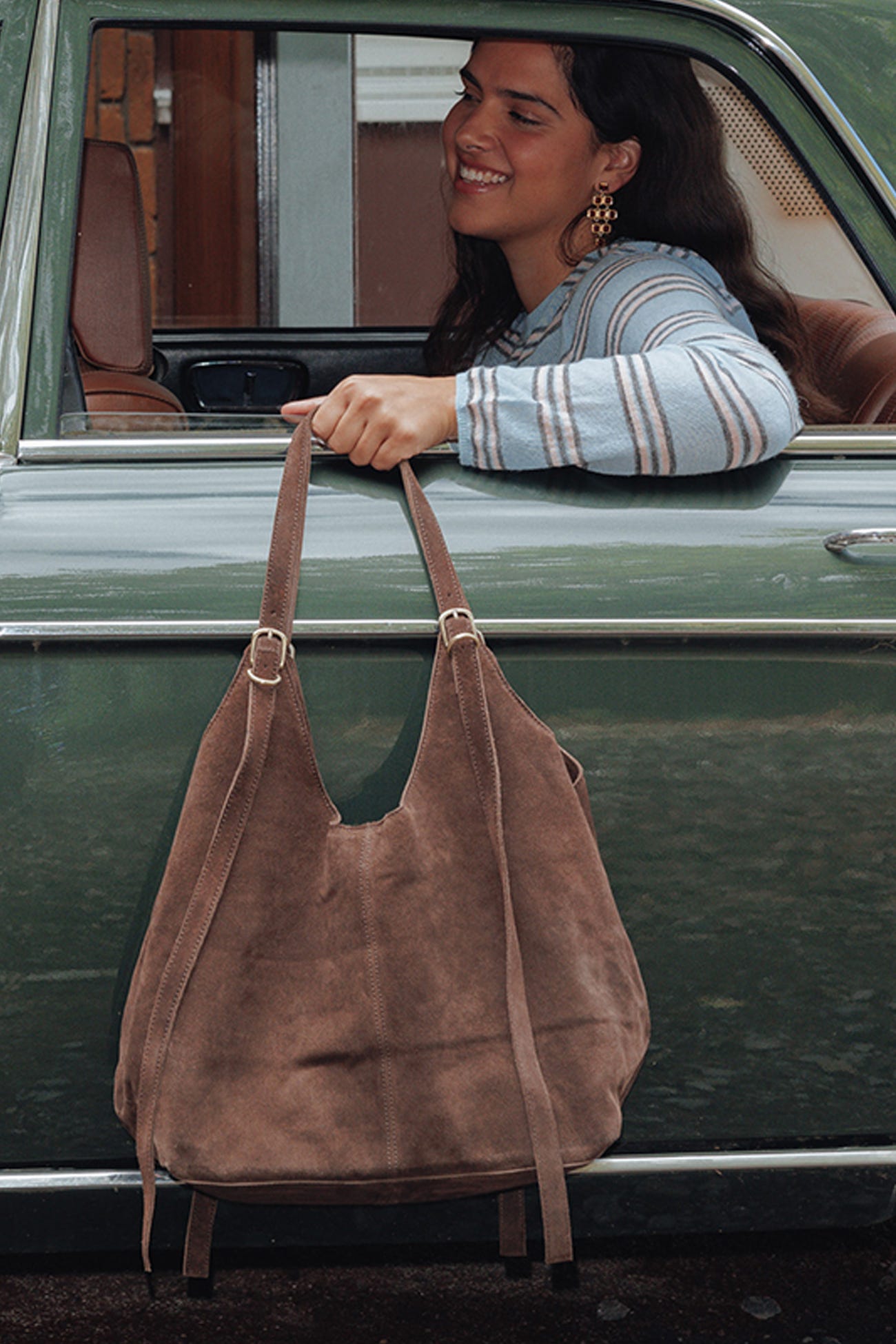 Grand sac en cuir suédé Femme