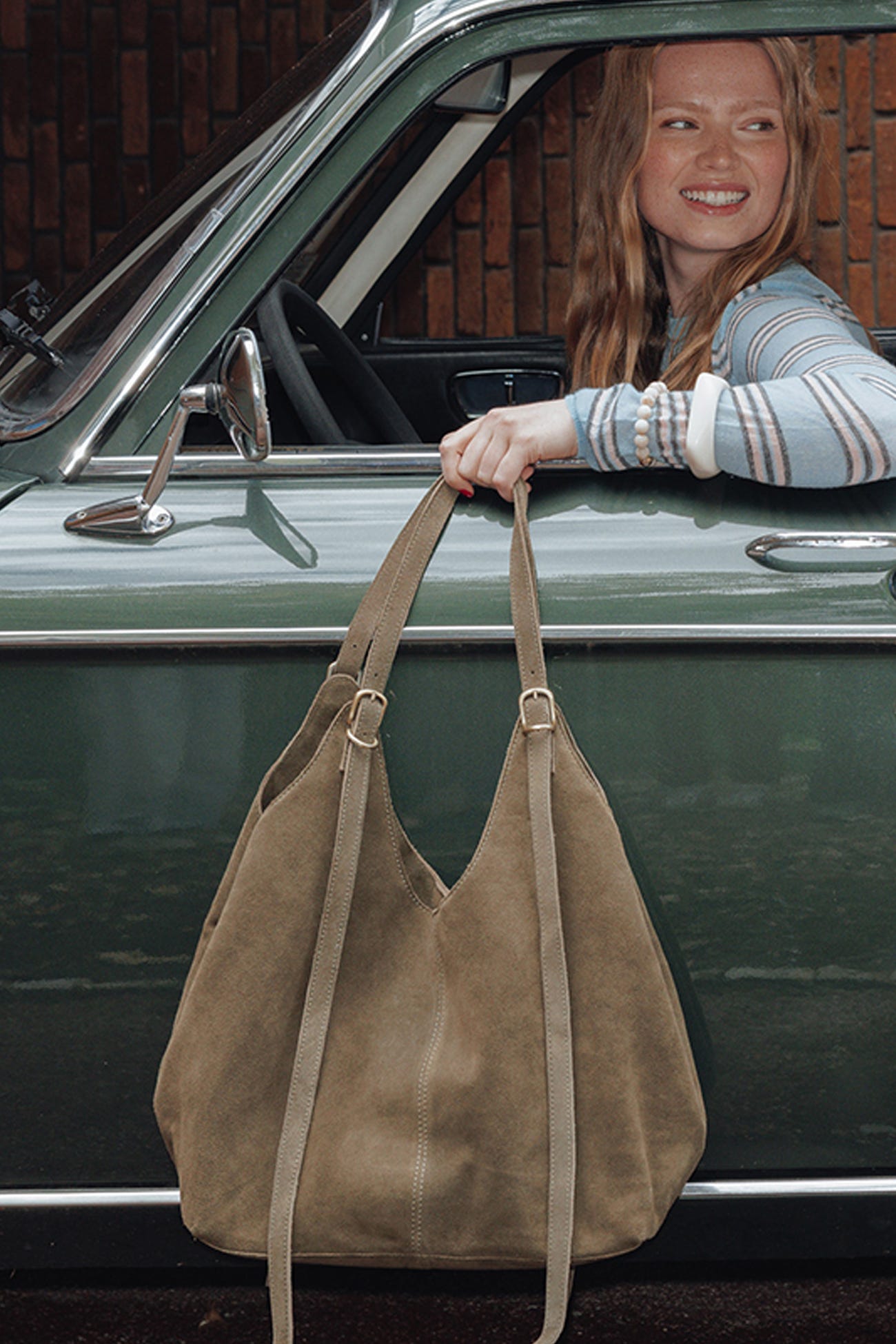 Grand sac en cuir suédé Femme