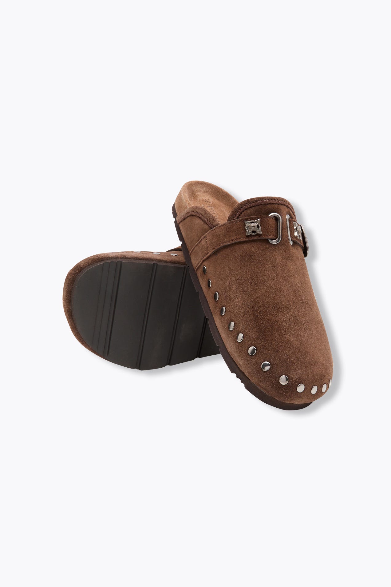 Sabot en cuir clouté Femme