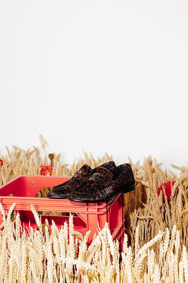 Mocassins léopard en cuir