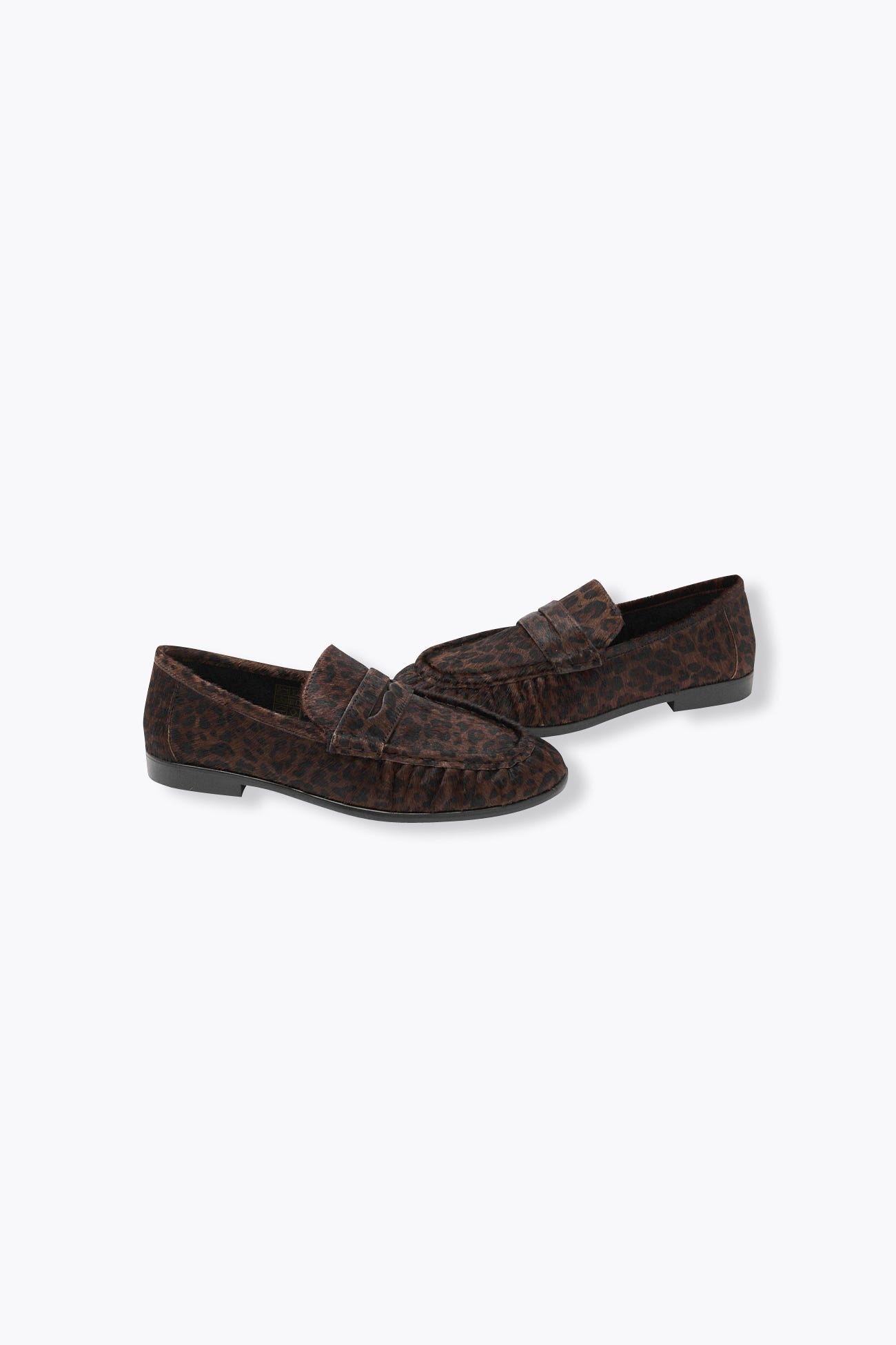 Leather leopard loafers