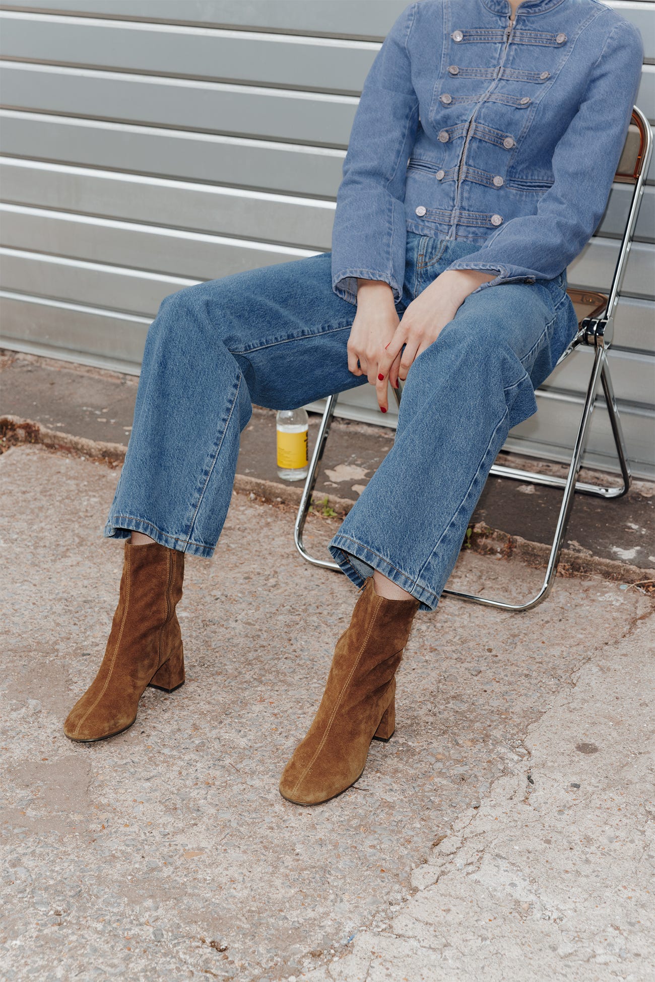 Boots en cuir suédé