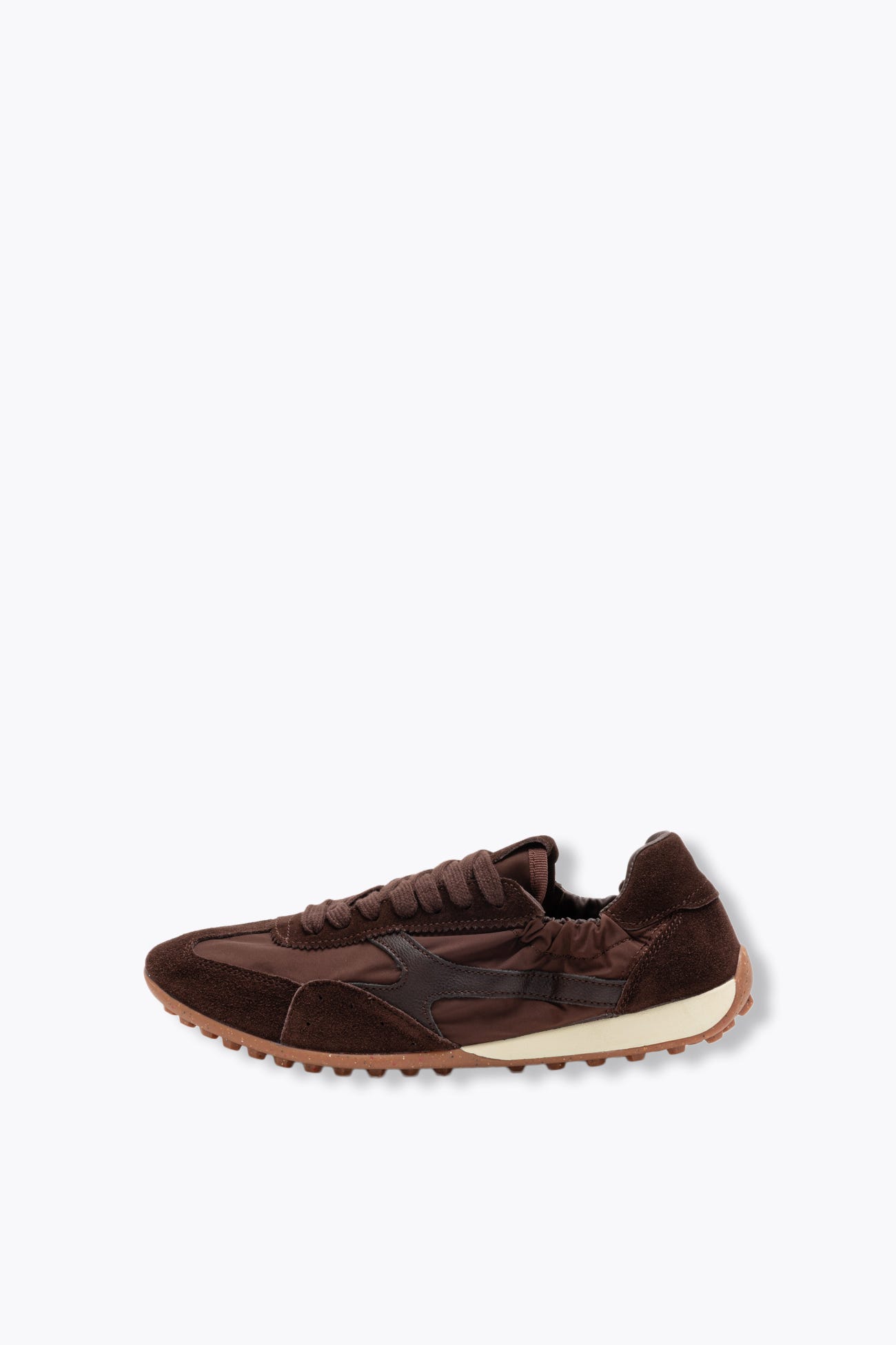 Leather and canvas trainers
