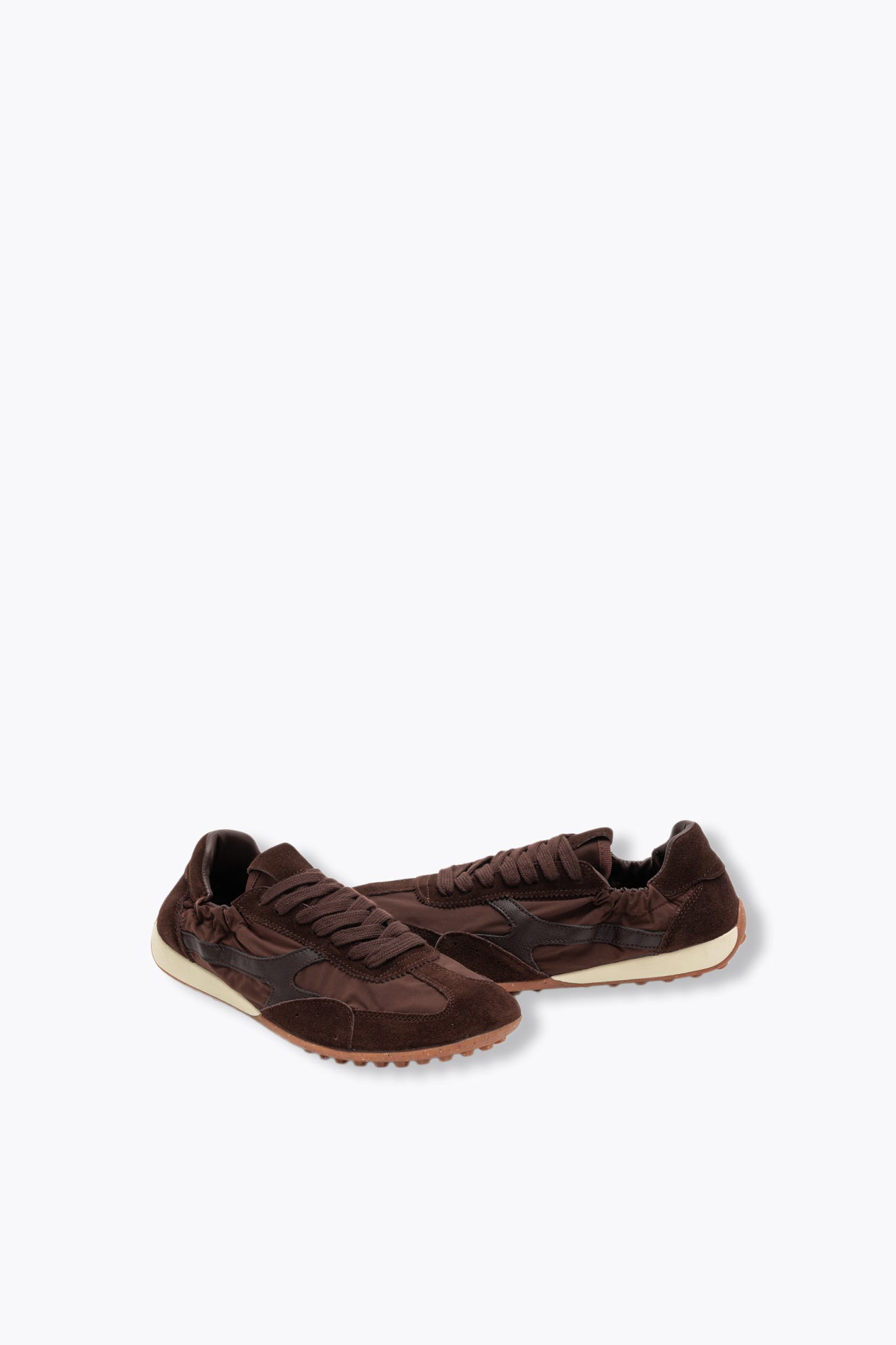 Leather and canvas trainers
