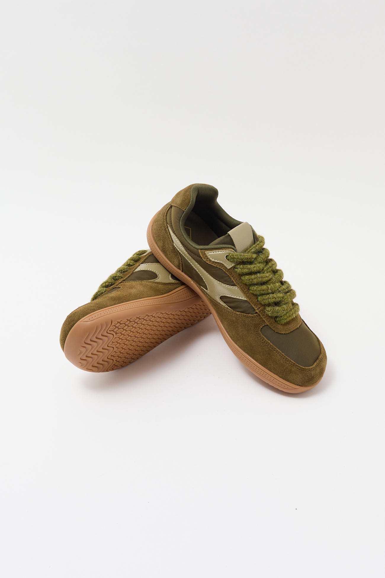 Baskets en cuir et toile Femme