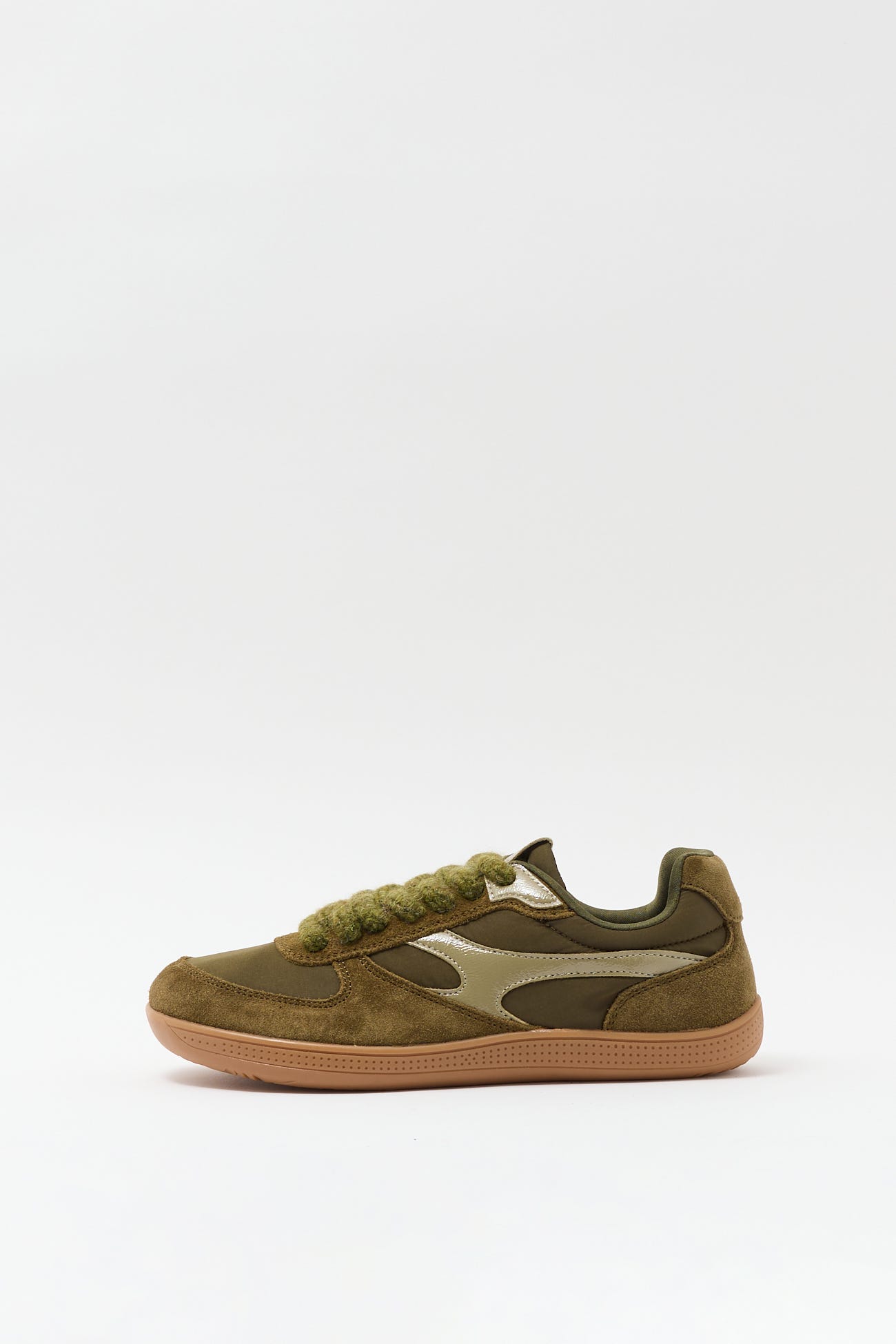 Baskets en cuir et toile Femme