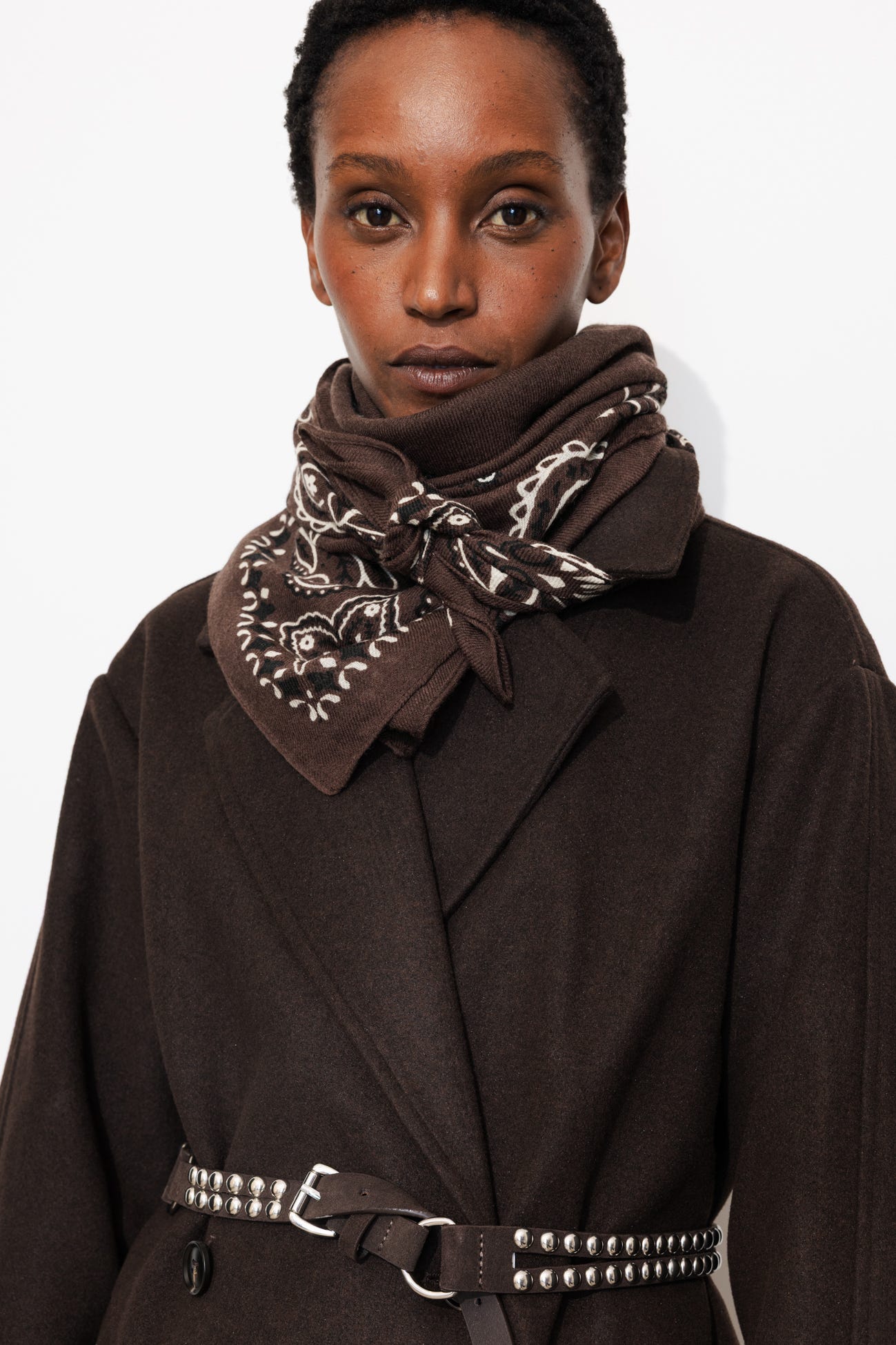 Foulard carré en laine Femme