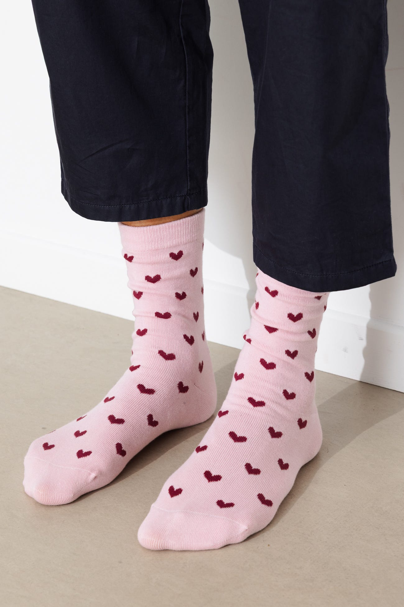Chaussettes coeur jacquard