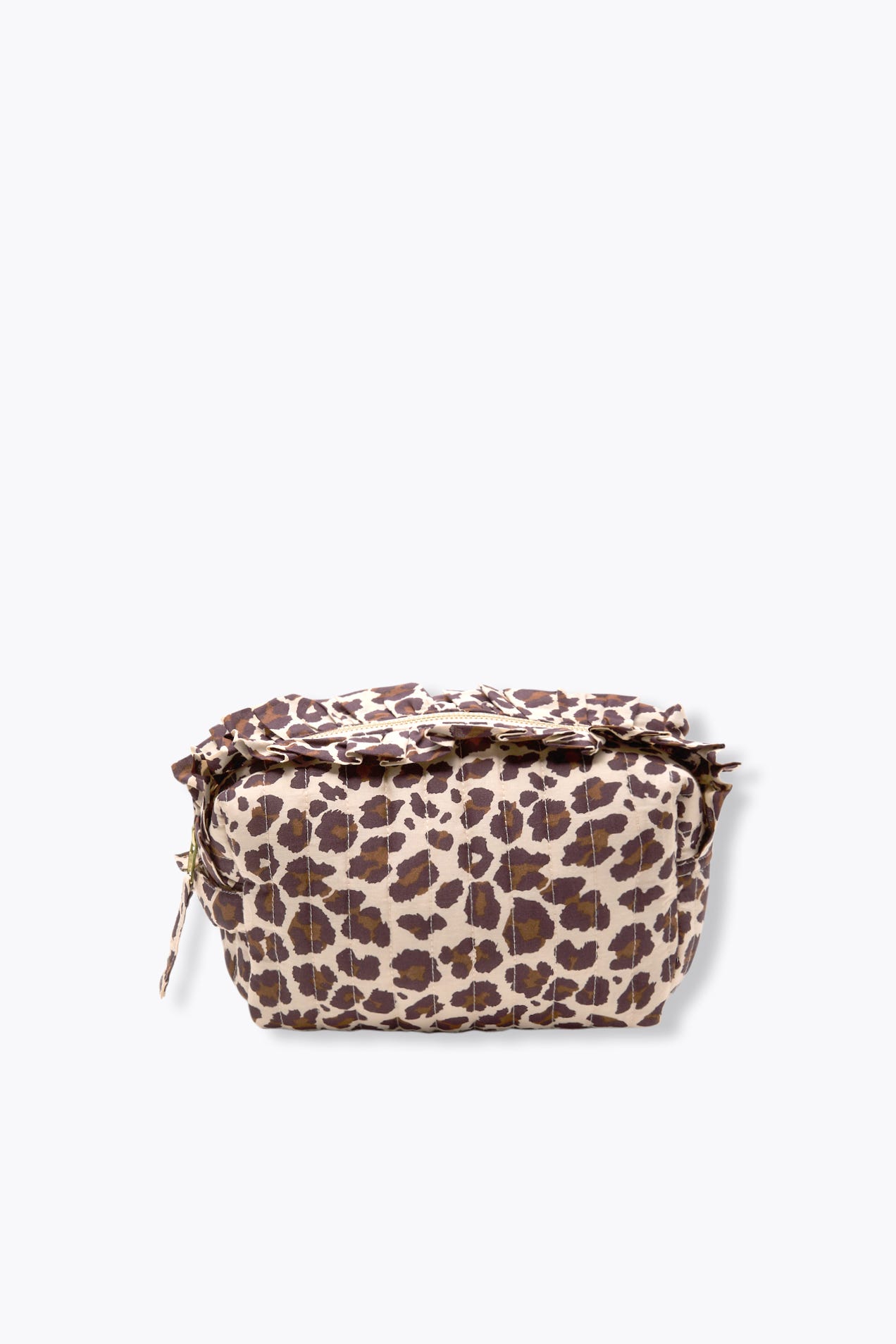Trousse matelassée léopard