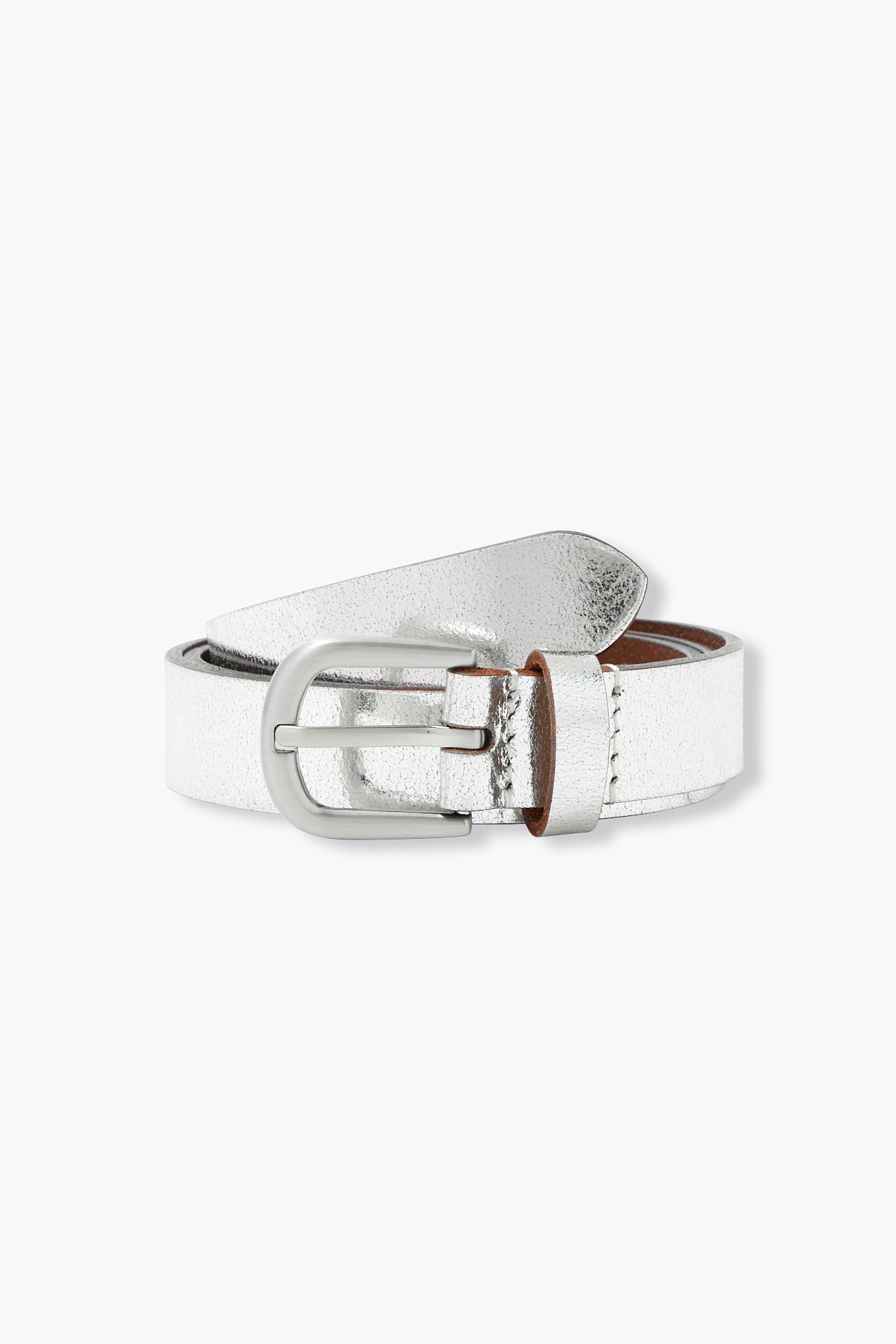 Ceinture en cuir métallisé