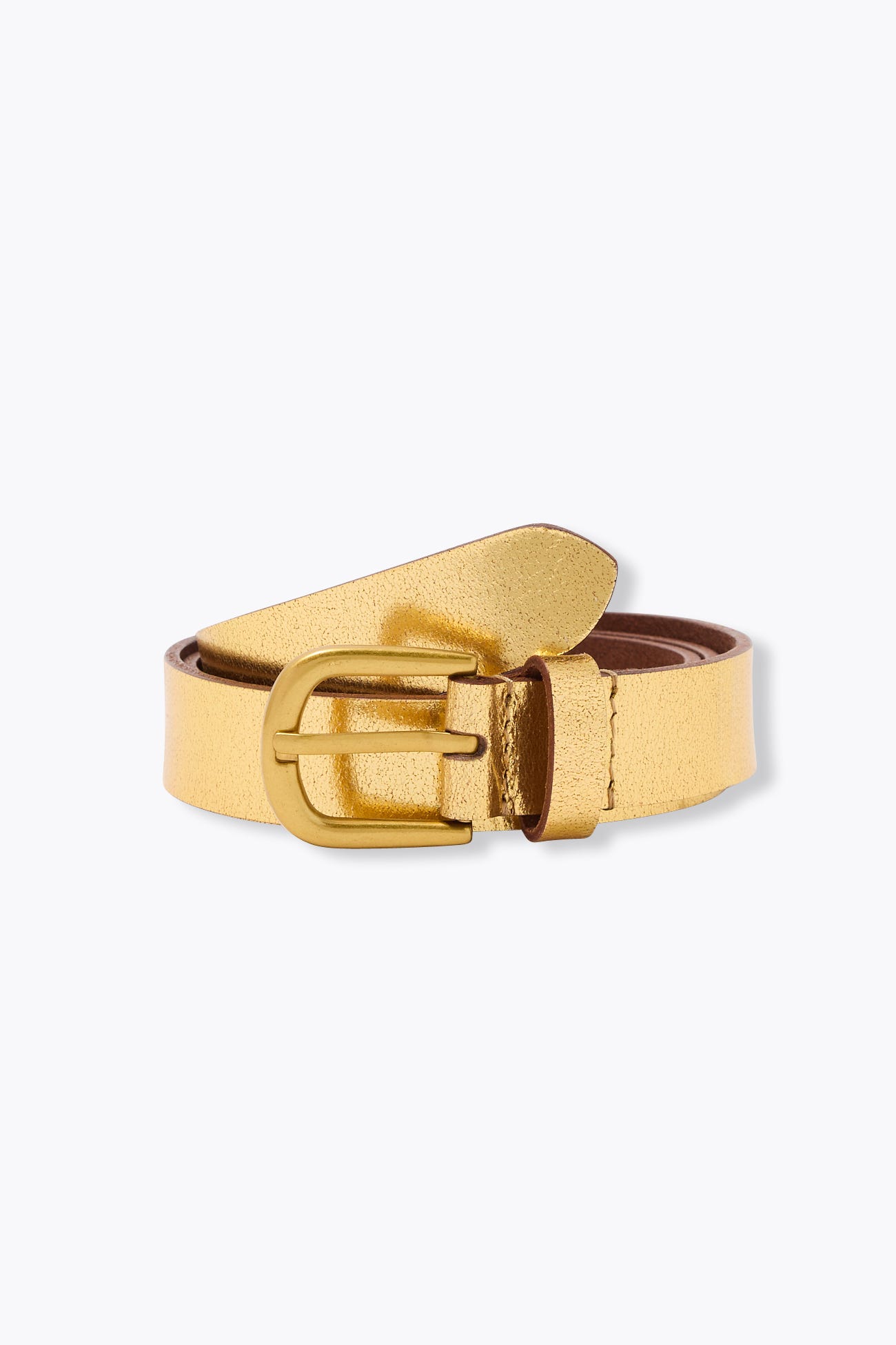Ceinture en cuir métallisé