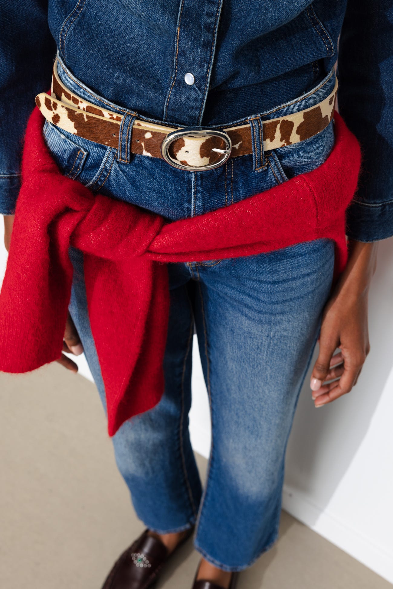 Ceinture cuir de vache Femme