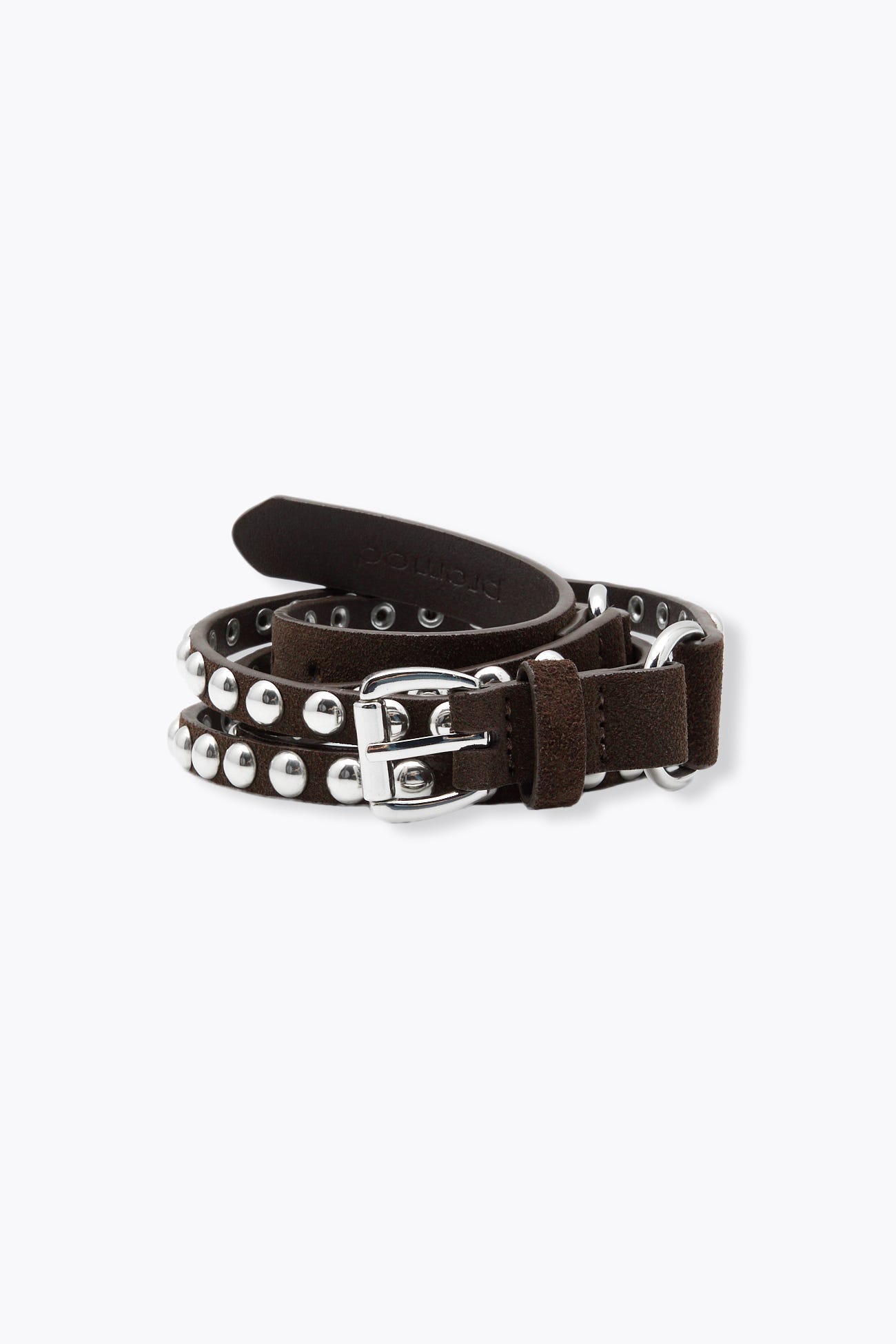 Ceinture cloutée en cuir suédé