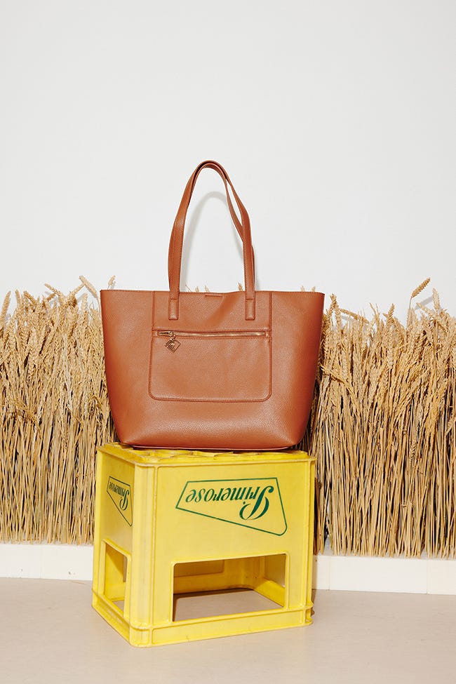 Faux leather shopper