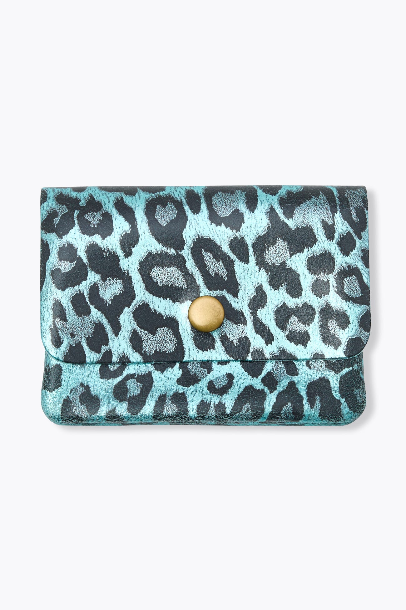 Leather leopard pattern purse