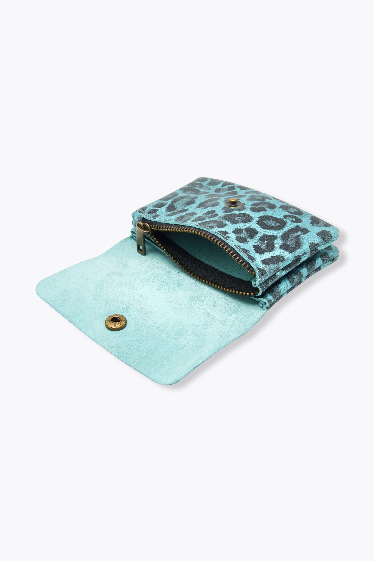 Leather leopard pattern purse