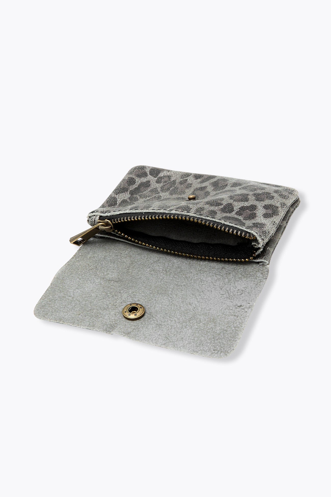 Leather leopard pattern purse