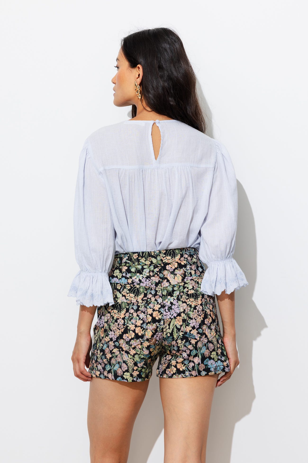 Blumen-Jacquardshorts