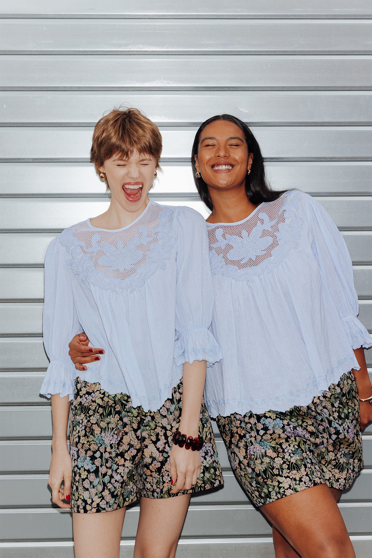 Shorts jacquard a fiori