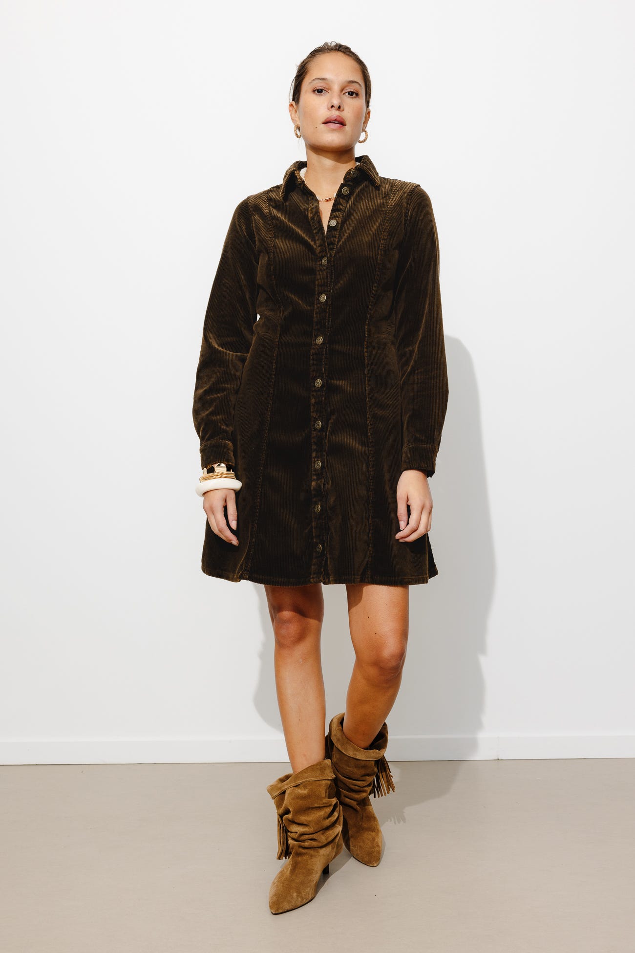 Robe en velours côtelé Femme