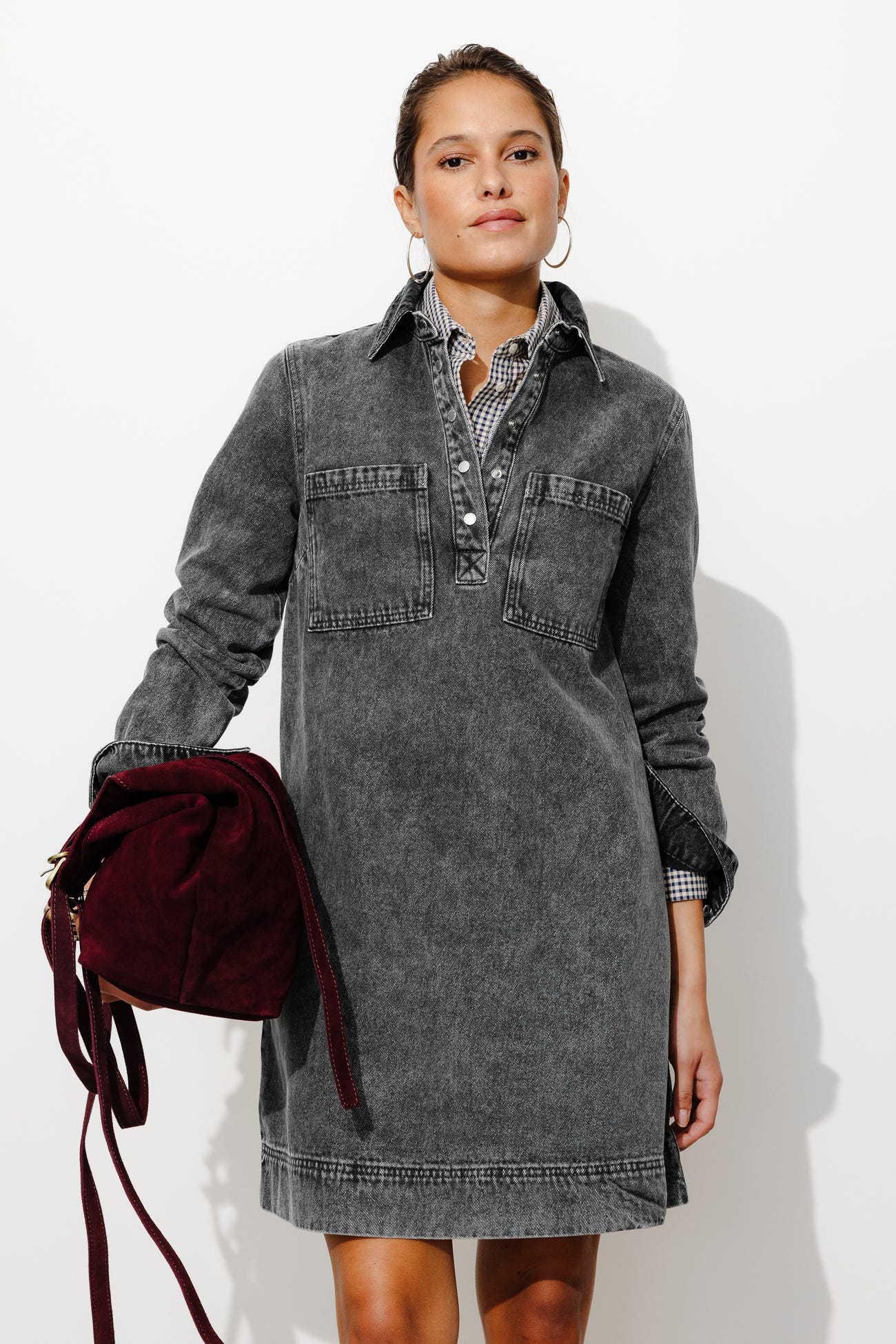 Short denim dress