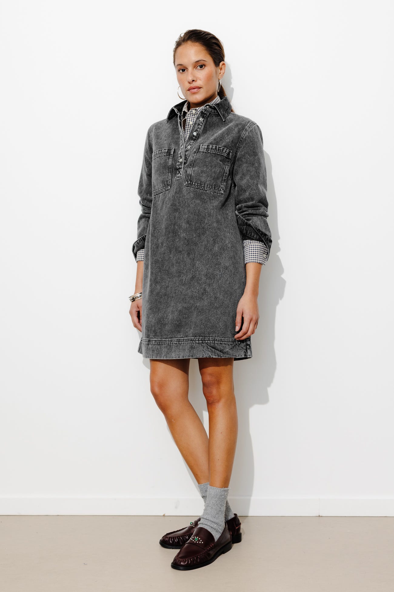 Short denim dress