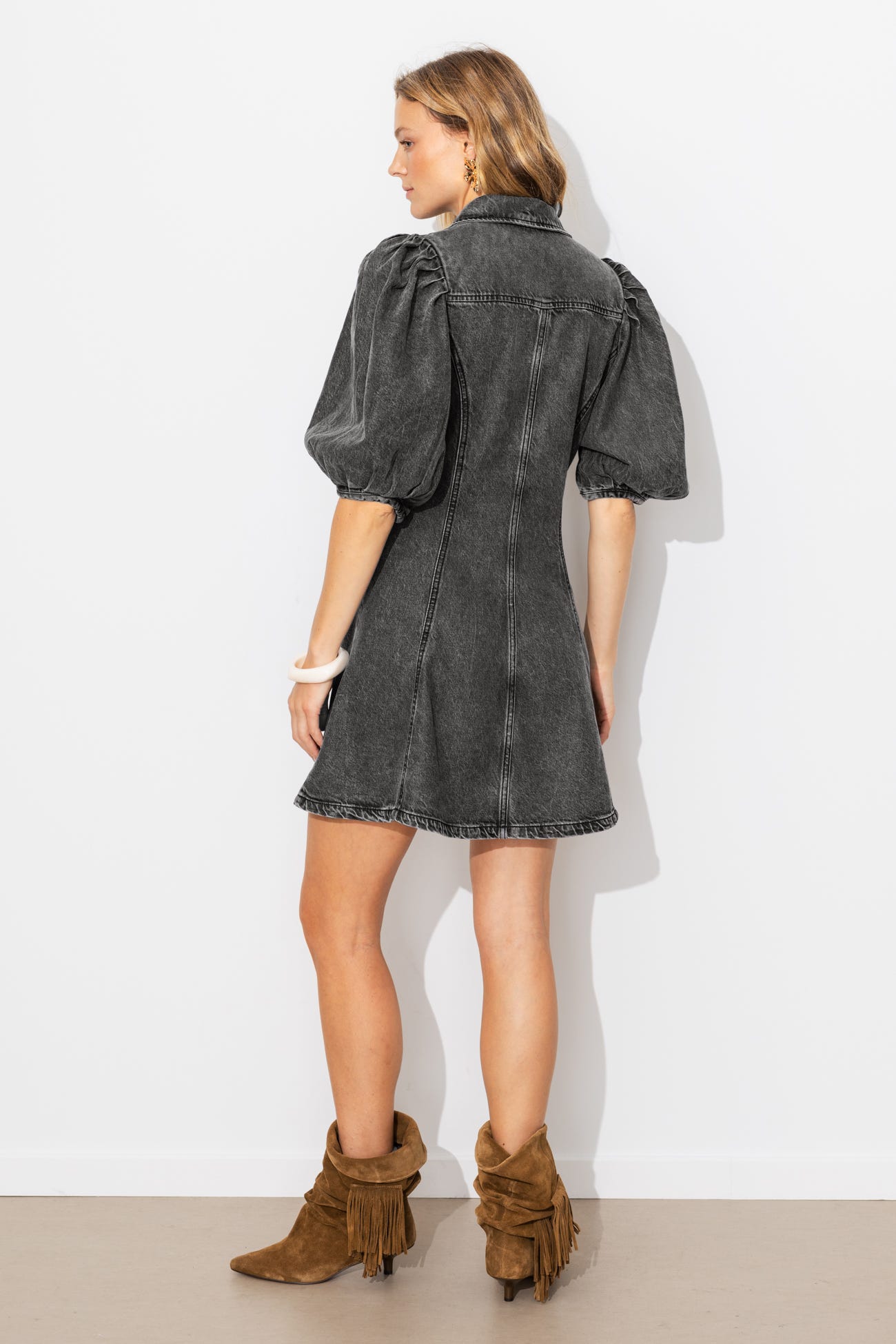Robe courte en lyocell Femme